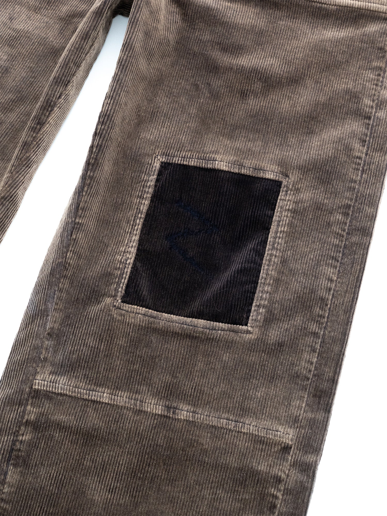 IN EXISTENCE Distressed Corduroy Patched Embroidered Pants