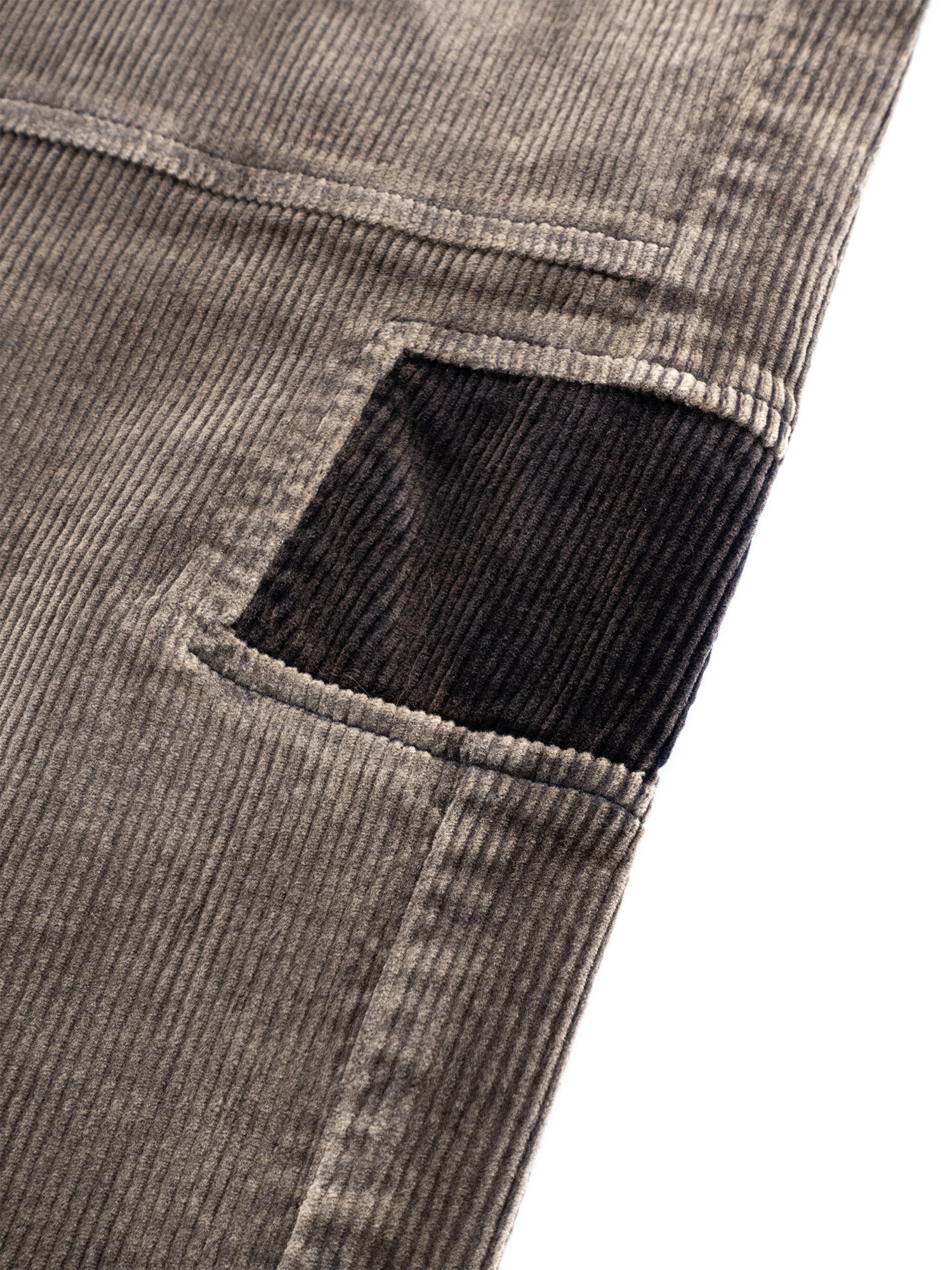 IN EXISTENCE Distressed Corduroy Patched Embroidered Pants