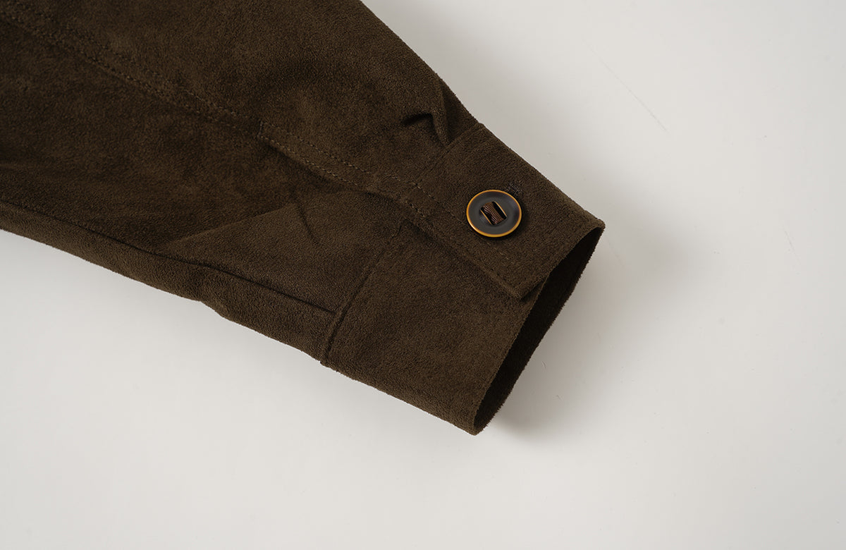 BOTANICA Retro Faux Suede Flap-Pocket Biker Jacket