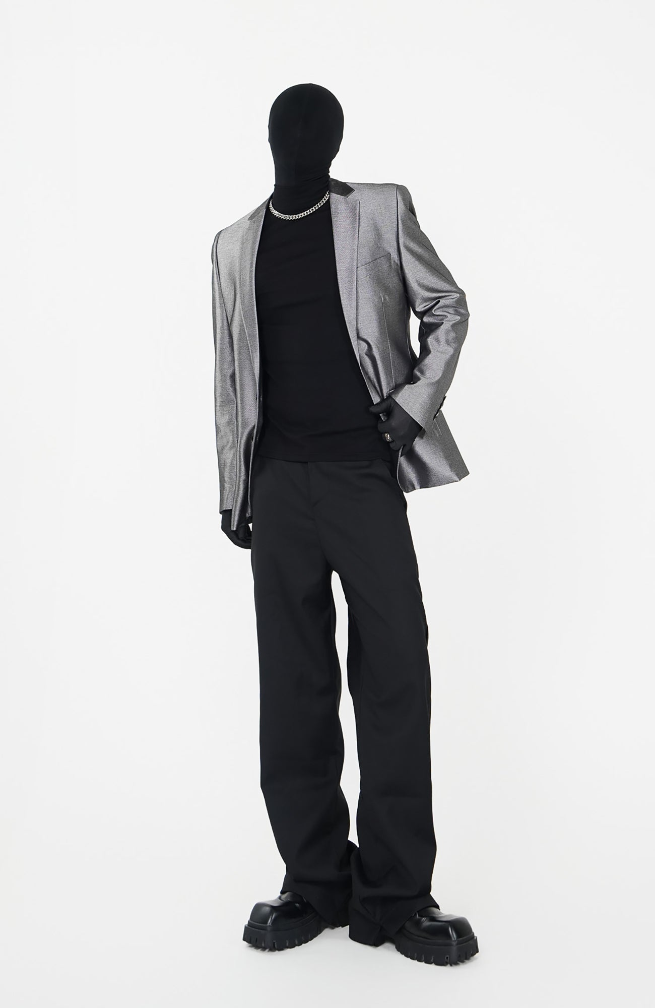 VE2 Metallic Finish Single-Breasted Blazer