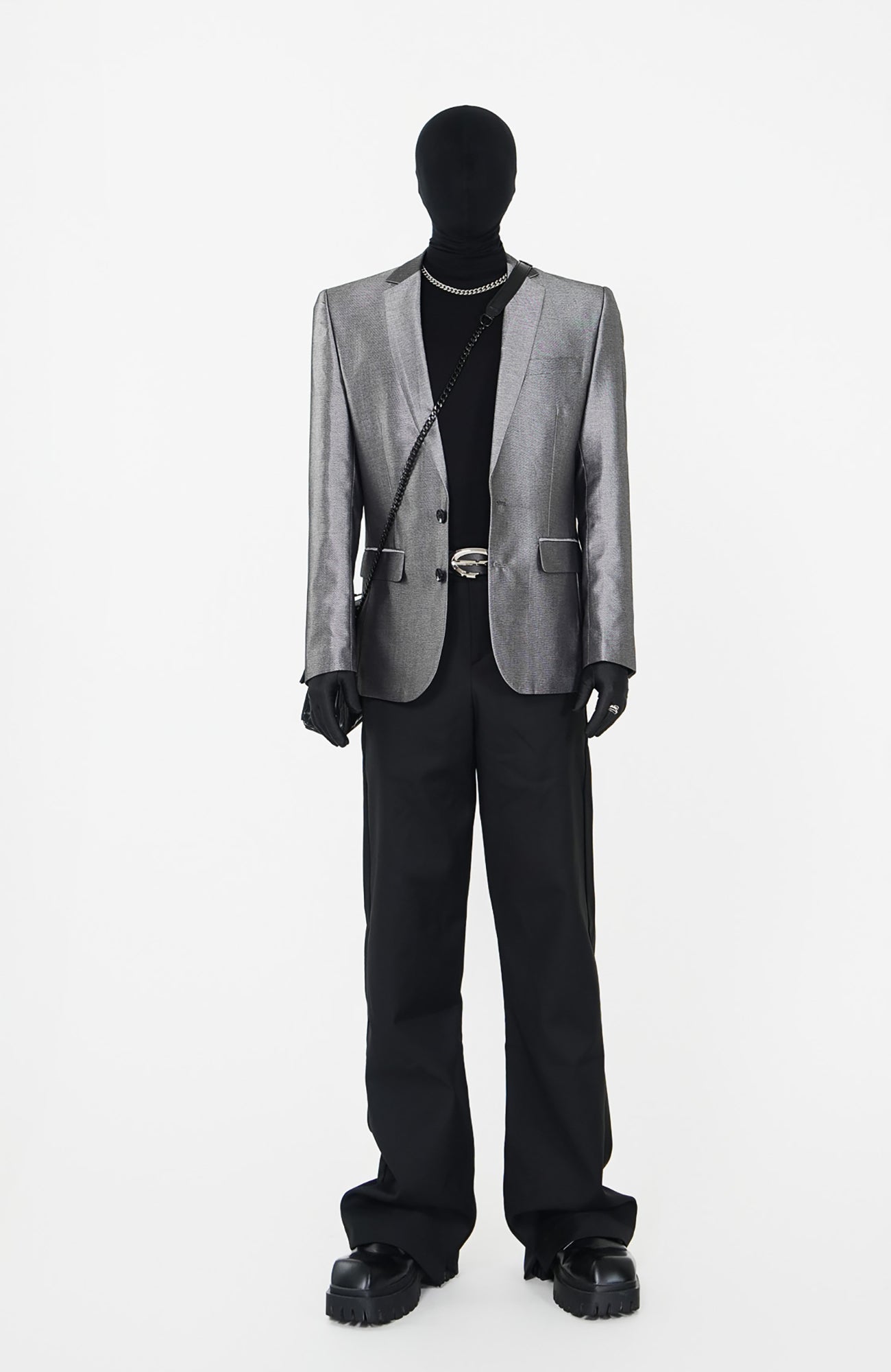 VE2 Metallic Finish Single-Breasted Blazer
