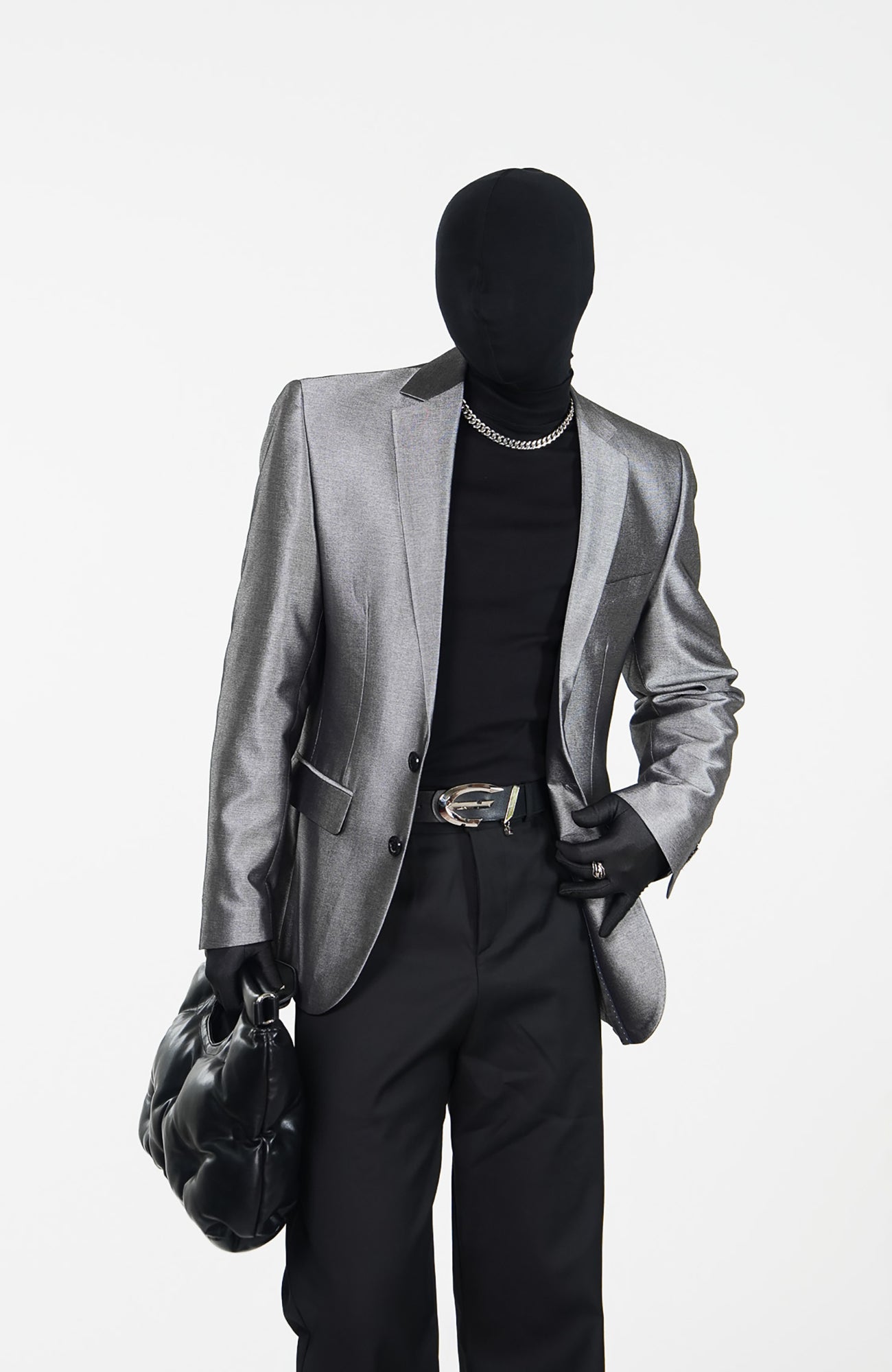 VE2 Metallic Finish Single-Breasted Blazer