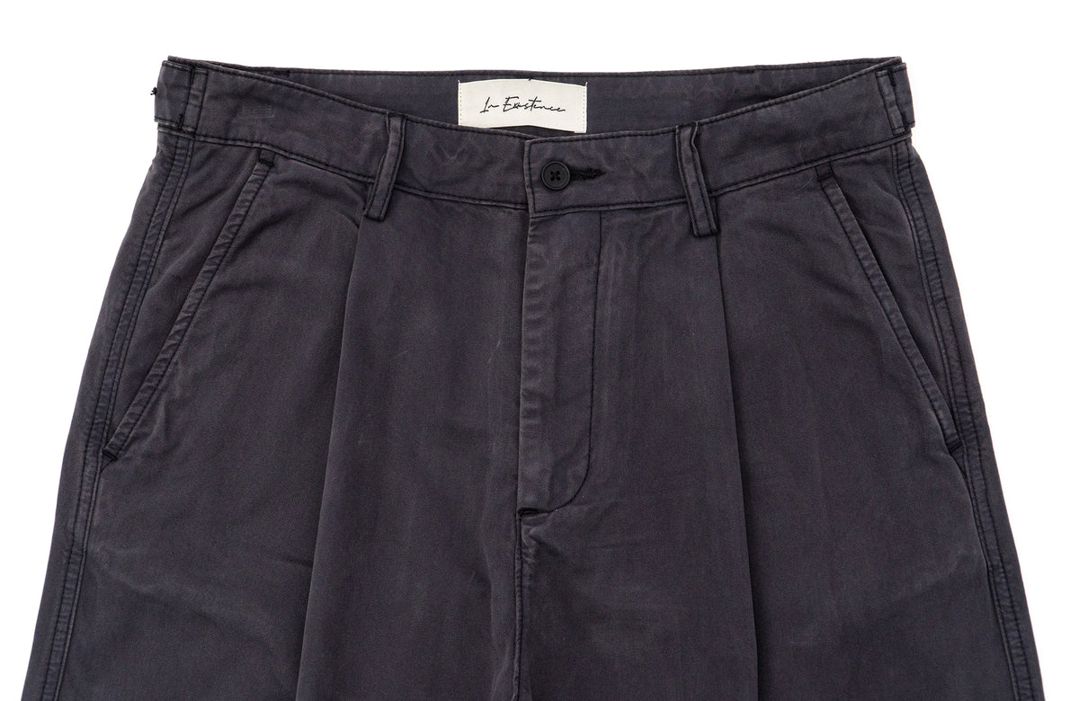 IN EXISTENCE Washed Mole-Skin Double-Pleat Trousers