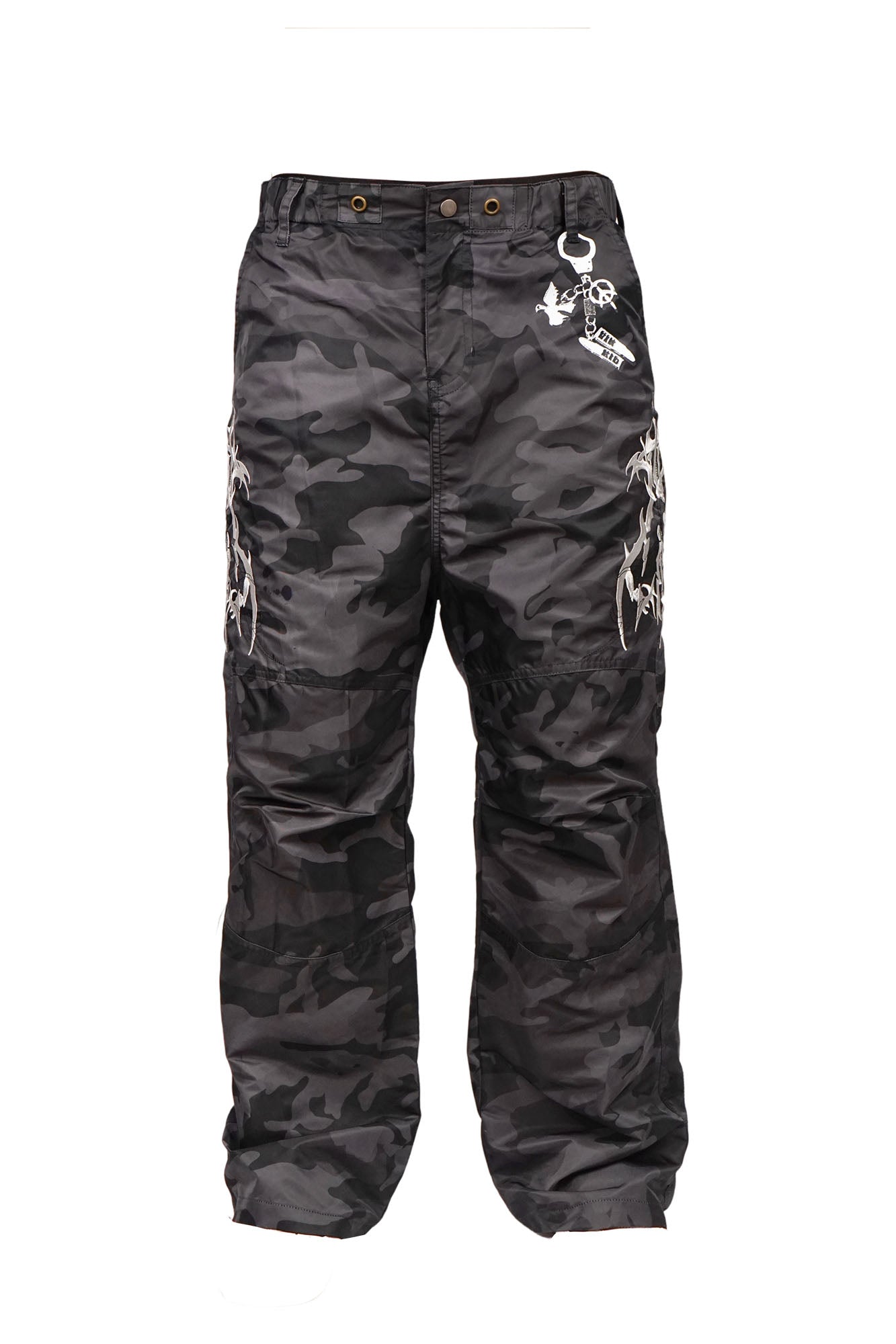 VINKID Thorn Embroidered Camo Straight-Leg Pants
