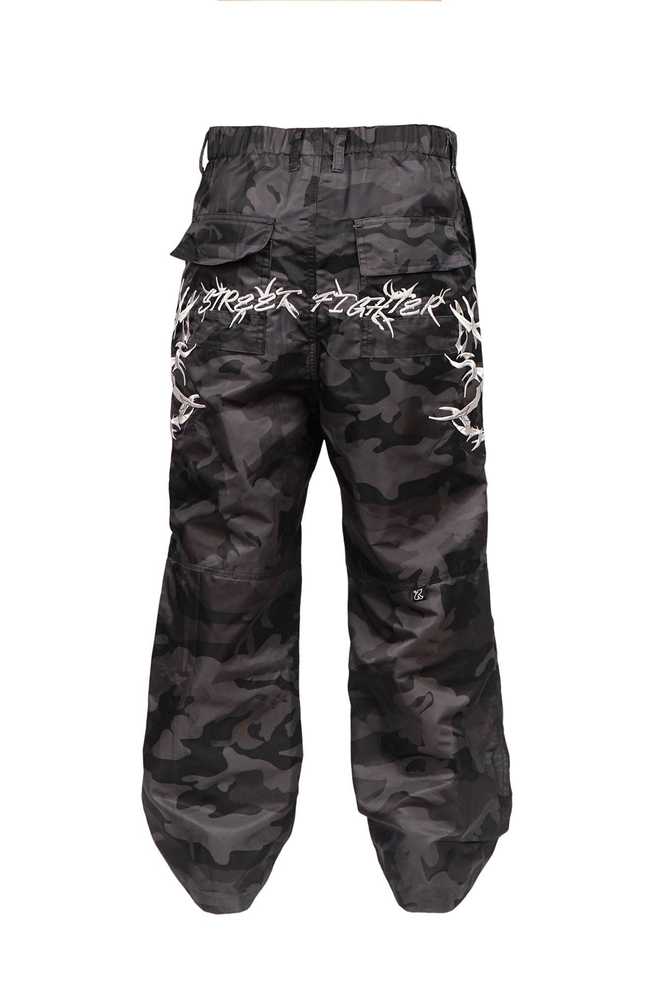 VINKID Thorn Embroidered Camo Straight-Leg Pants