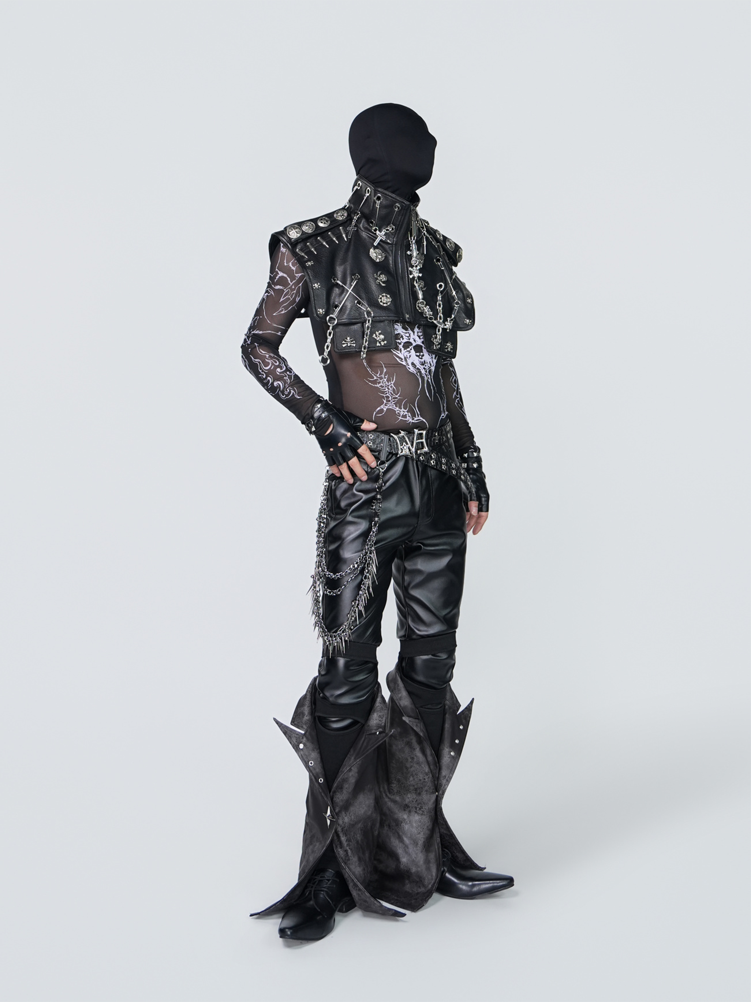 VE2 Detachable Flared Faux Leather Pants