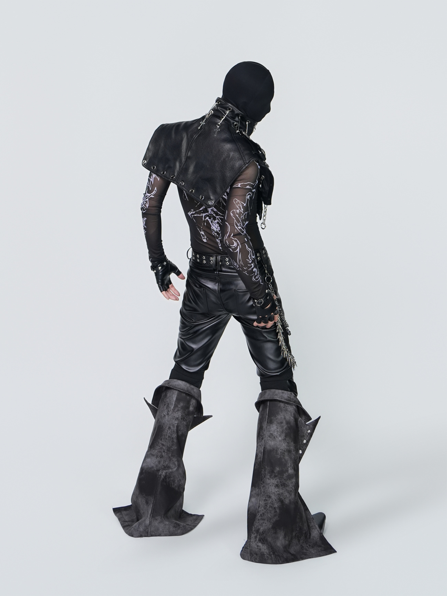 VE2 Detachable Flared Faux Leather Pants