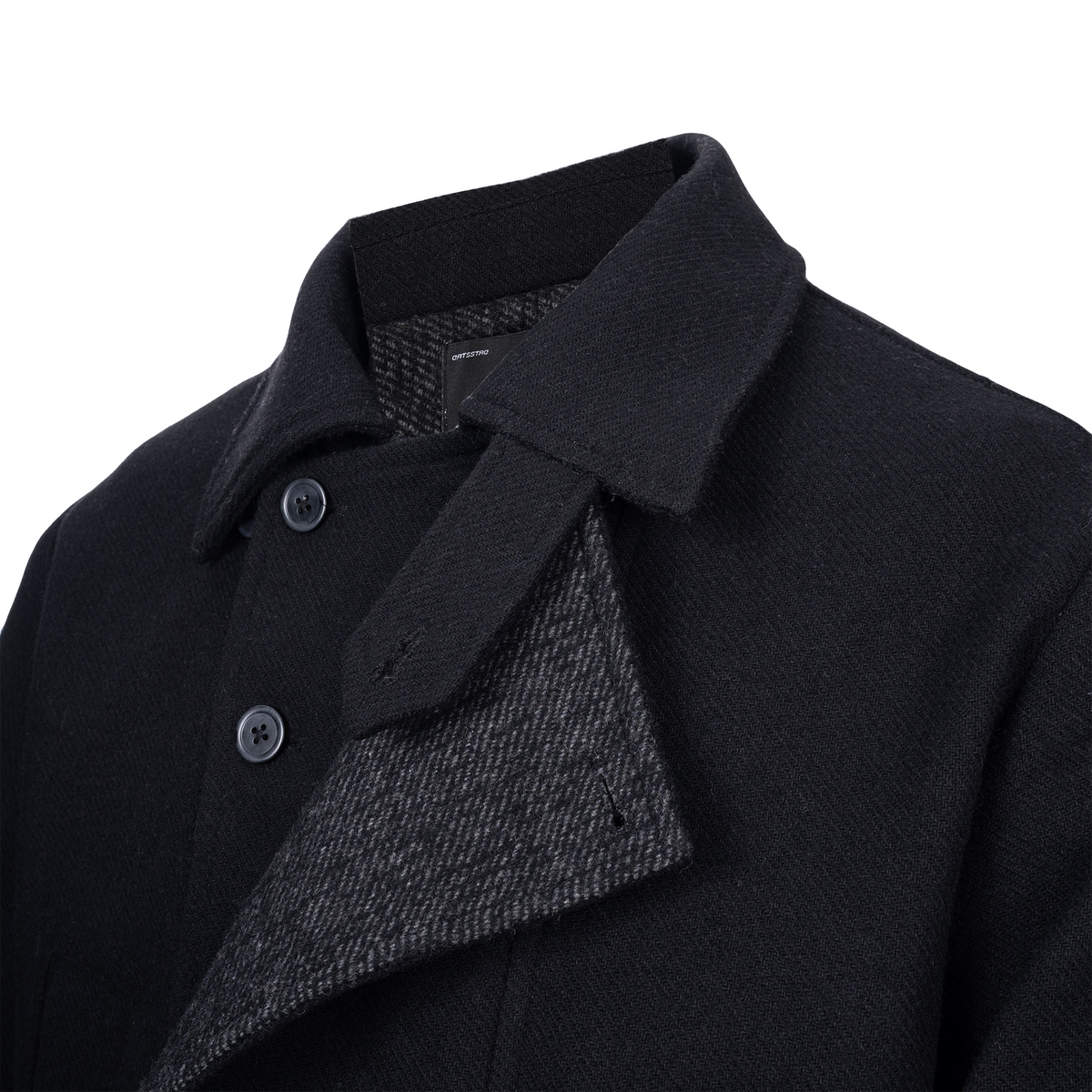 CATSSTAC Retro Wool-Blend Asymmetric Double-Placket Jacket