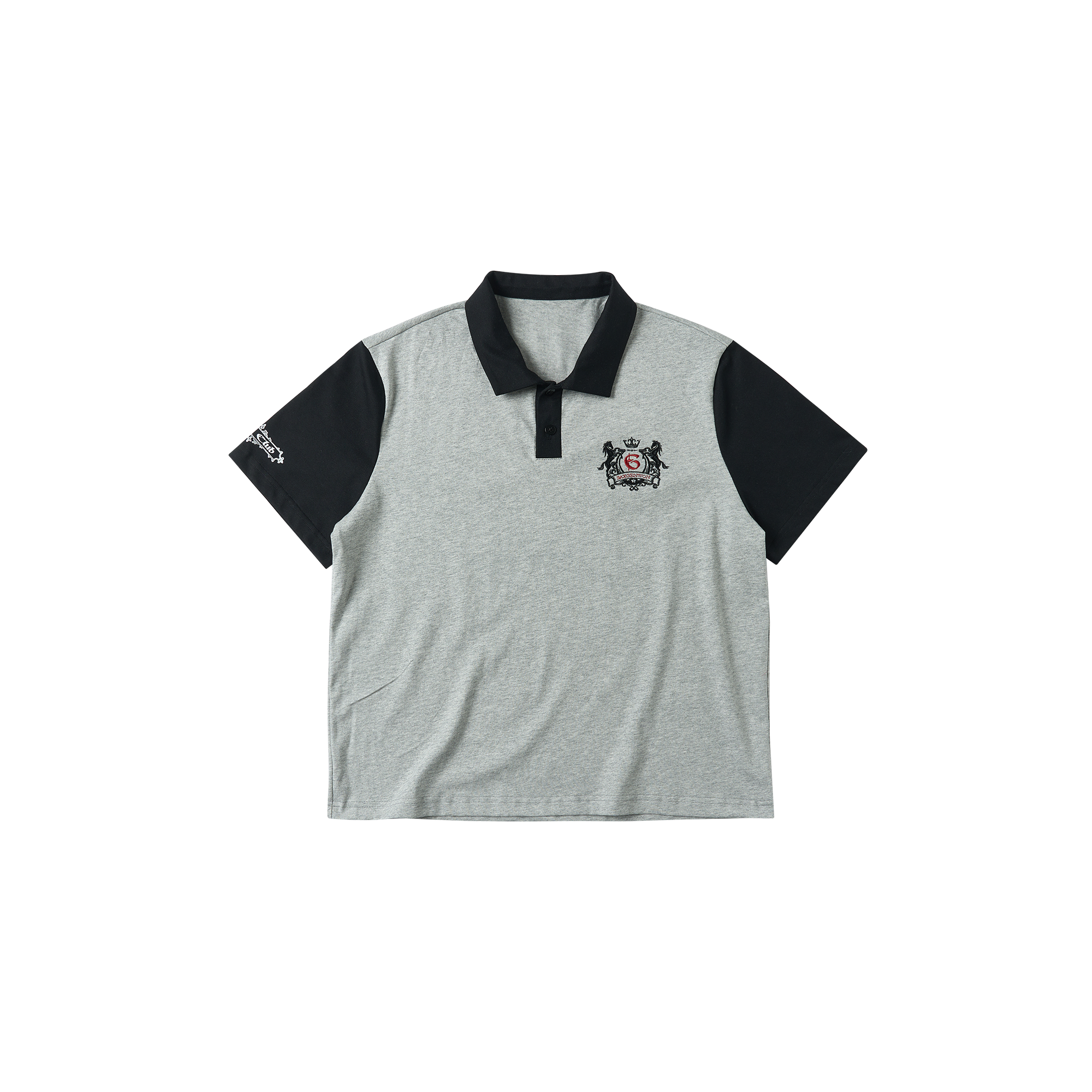 SAVAGEGROWTHWORLD Embroidered Colorblock Polo Tee, premium urban and streetwear designers apparel on PROJECTISR.com, SAVAGEGROWTHWORLD