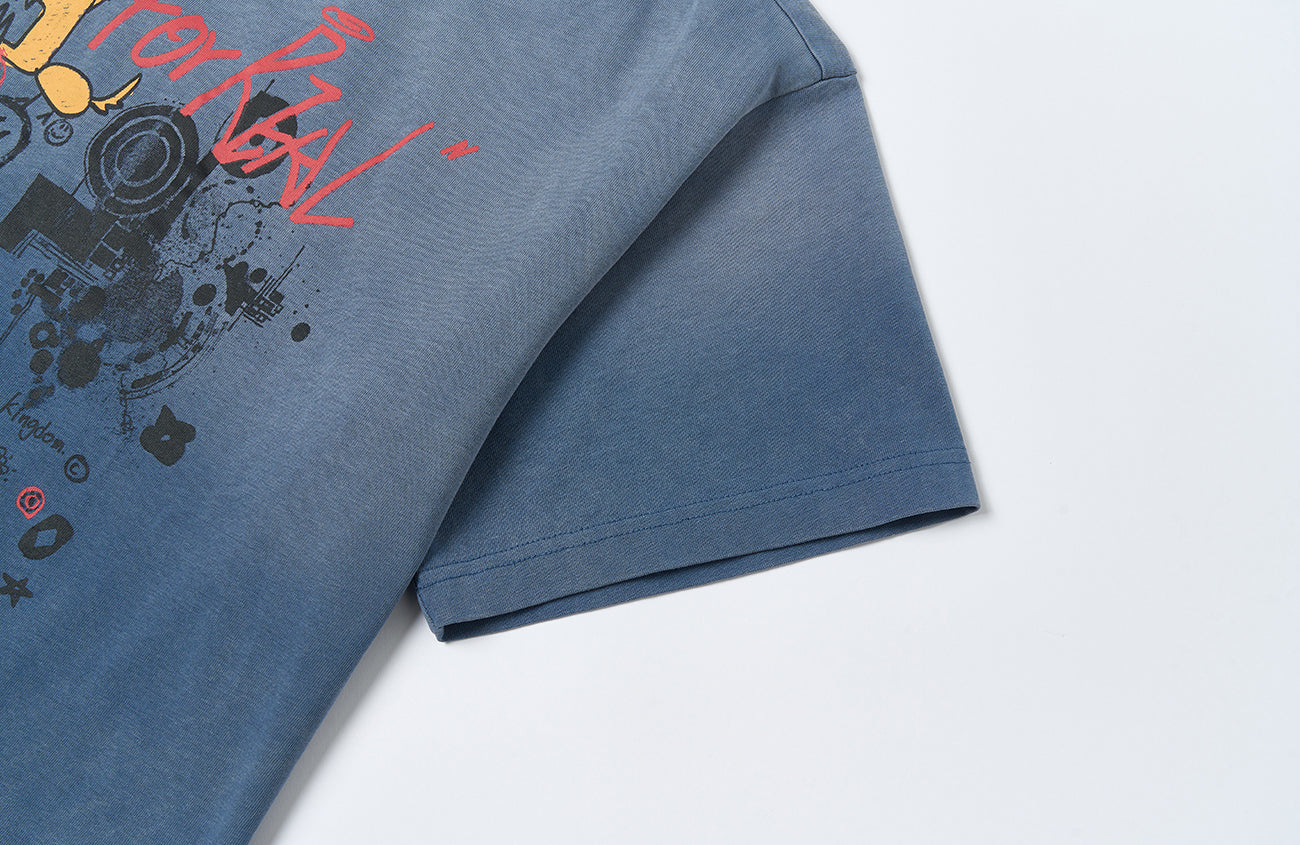 SAVAGEGROWTHWORLD Distressed Washed Graffiti Boxy Tee, premium urban and streetwear designers apparel on PROJECTISR.com, SAVAGEGROWTHWORLD