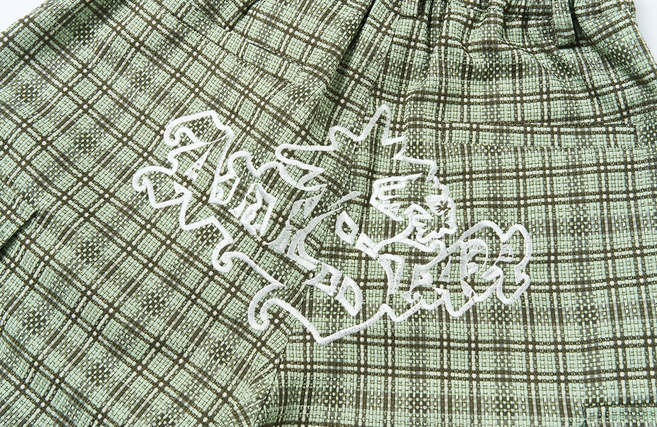 SAVAGEGROWTHWORLD Plaid Utility Parachute Cargo Pants, premium urban and streetwear designers apparel on PROJECTISR.com, SAVAGEGROWTHWORLD