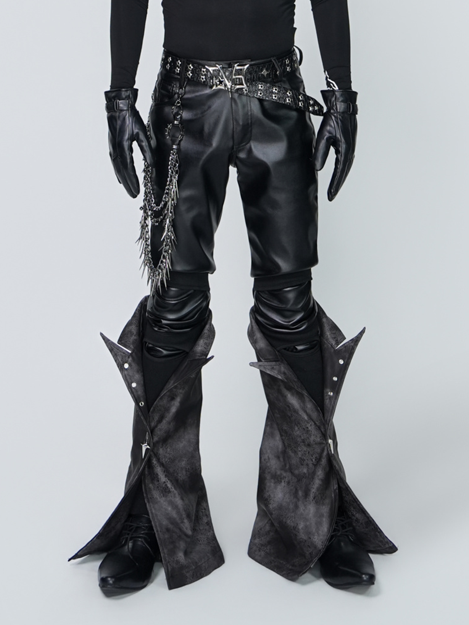 VE2 Detachable Flared Faux Leather Pants