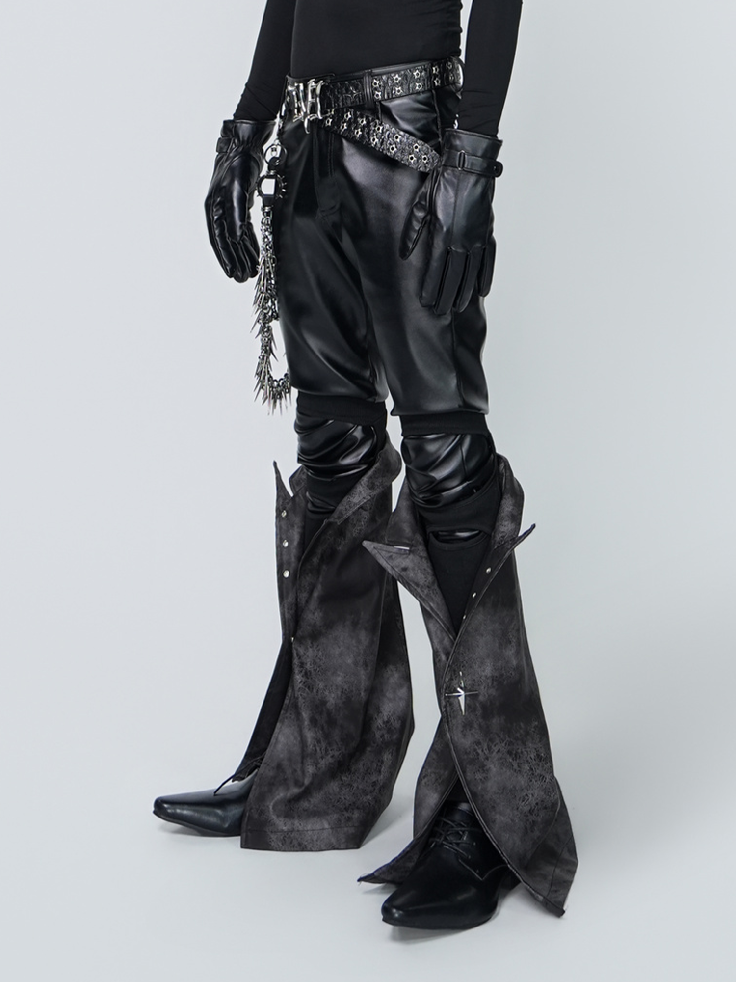 VE2 Detachable Flared Faux Leather Pants