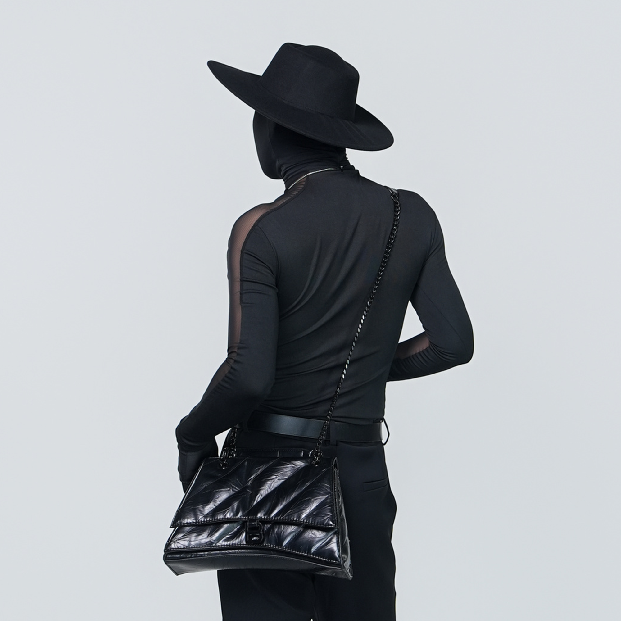 VE2 Sheer Mesh Mock-Neck Long-Sleeve Tee