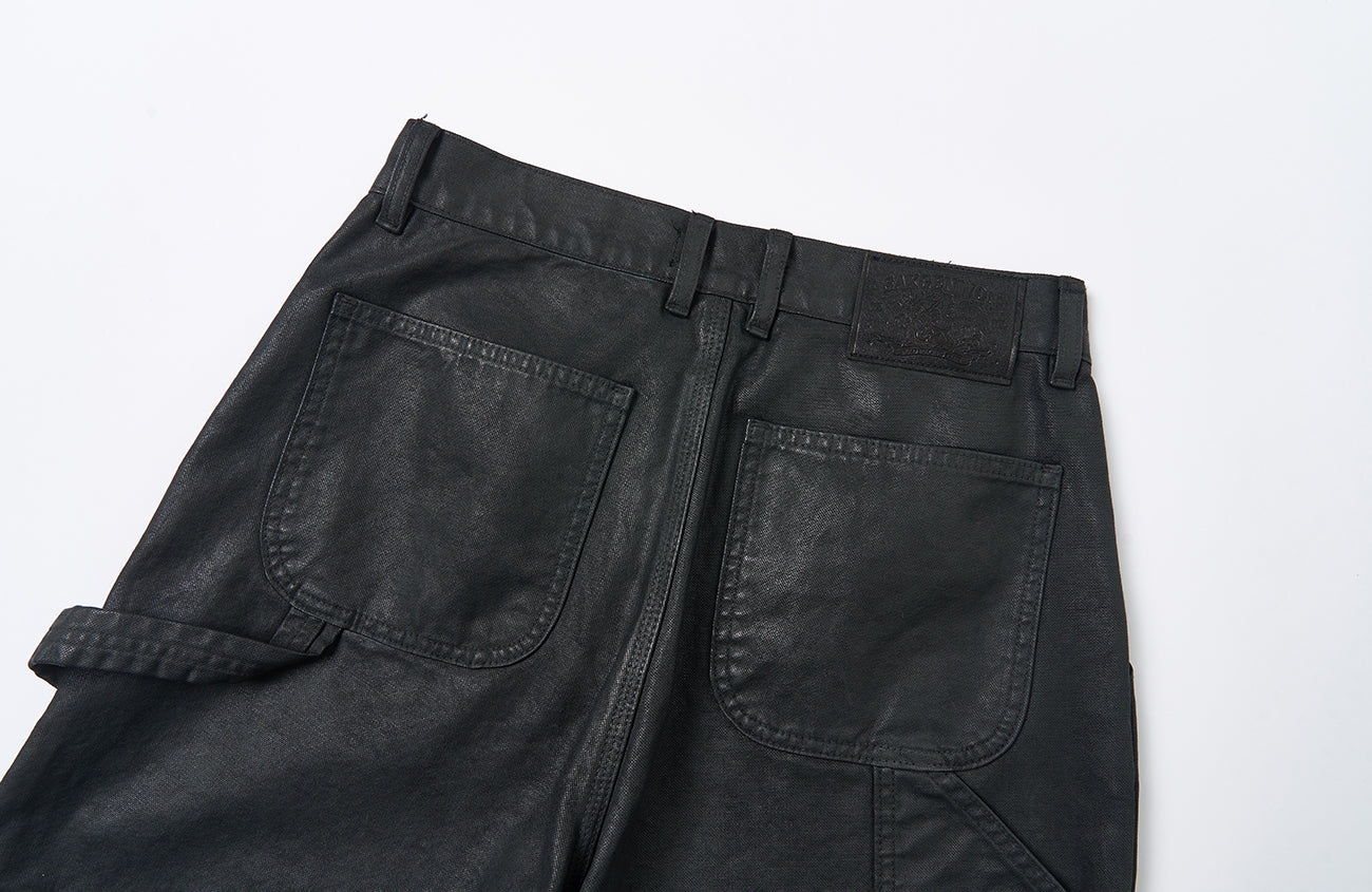 SAVAGEGROWTHWORLD Waxed Washed Dark Baggy Pants, premium urban and streetwear designers apparel on PROJECTISR.com, SAVAGEGROWTHWORLD