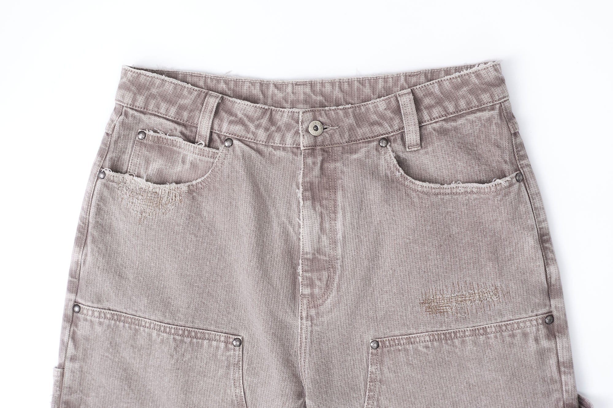 IN EXISTENCE Distressed Double-Knee Carpenter Jeans
