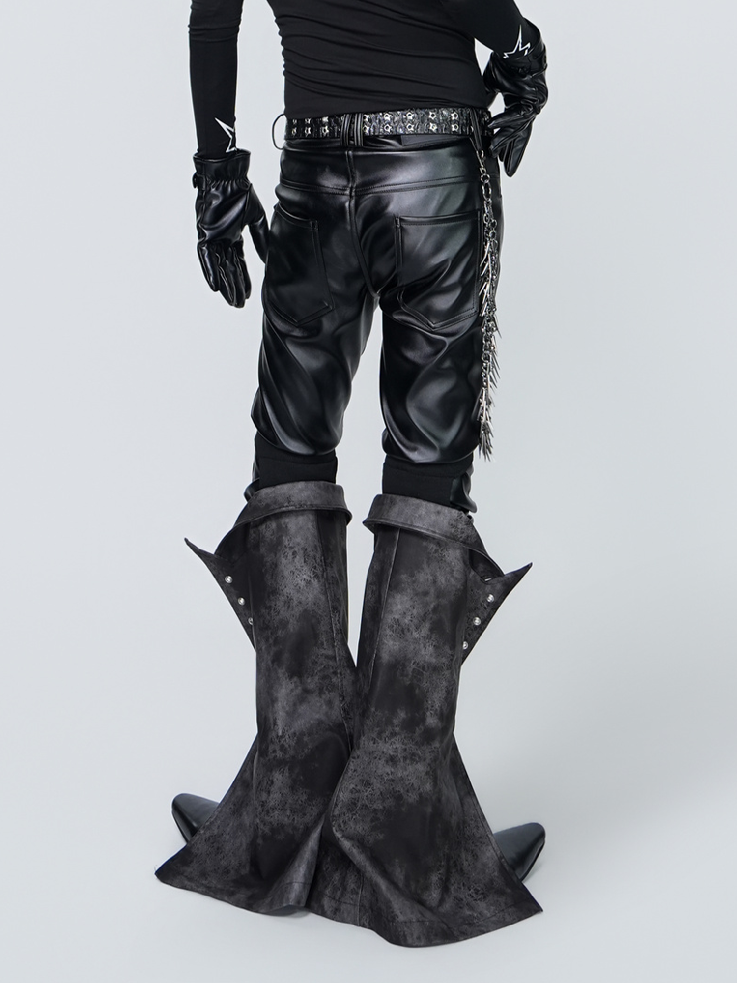 VE2 Detachable Flared Faux Leather Pants