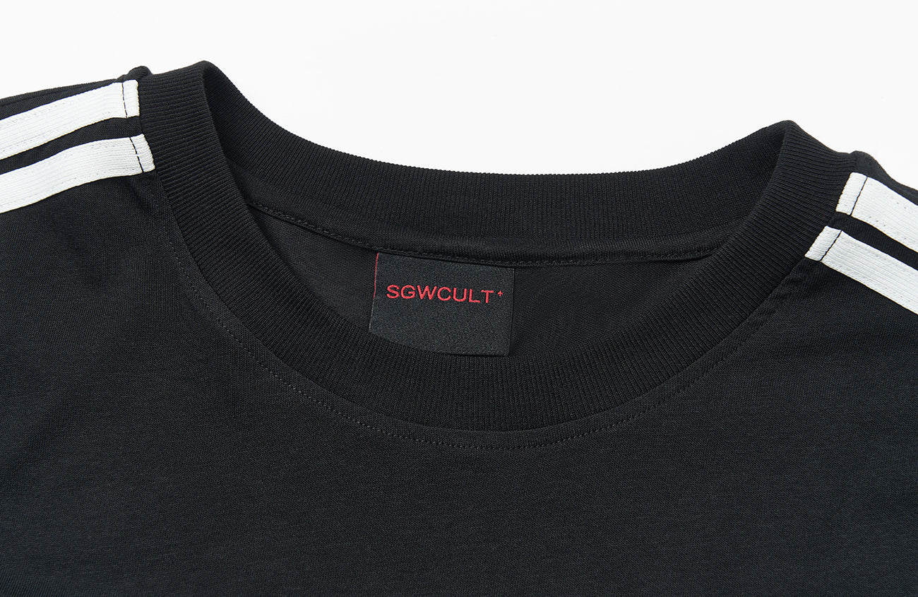 SAVAGEGROWTHWORLD Stripe Graphic Slim-Fit Tee, premium urban and streetwear designers apparel on PROJECTISR.com, SAVAGEGROWTHWORLD