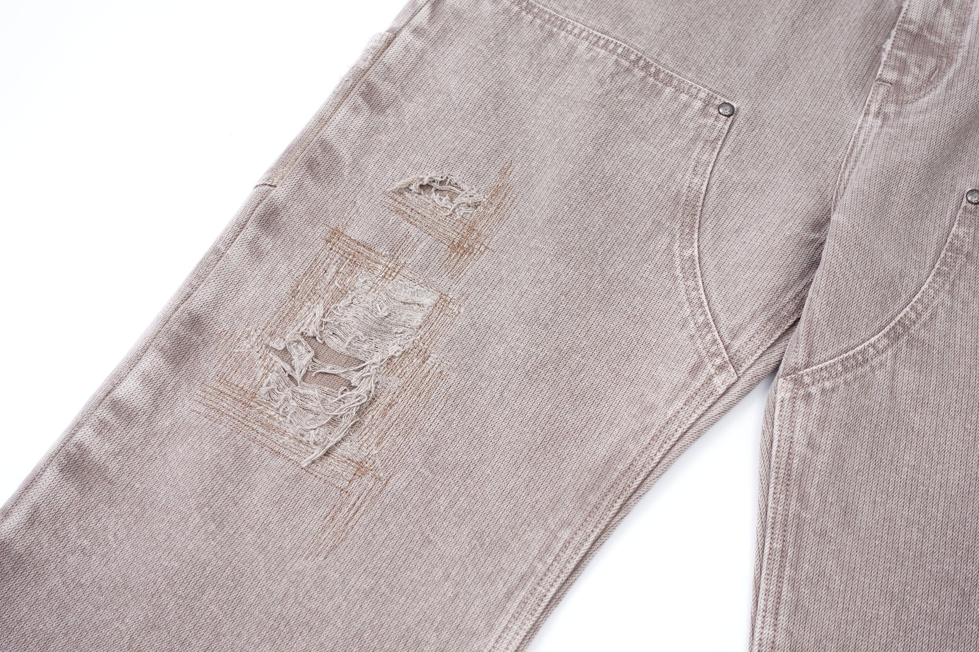 IN EXISTENCE Distressed Double-Knee Carpenter Jeans