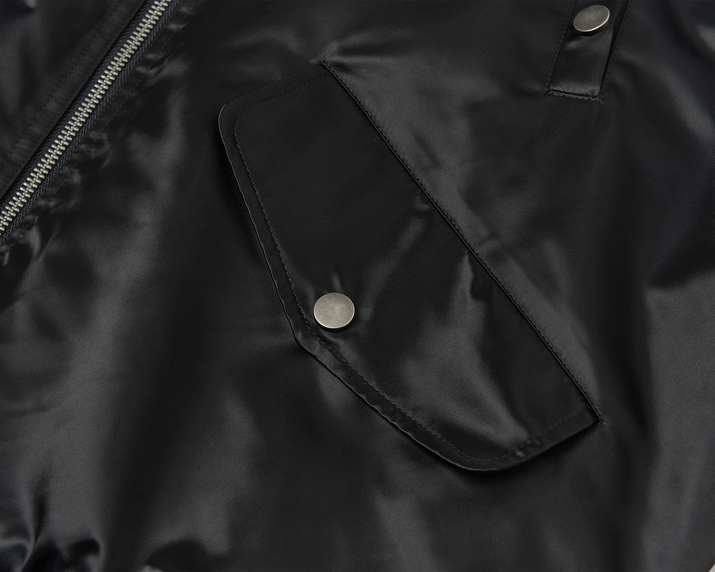 SAVAGEGROWTHWORLD Embroidered Ruched-Sleeve Reflective-Stripe Bomber, premium urban and streetwear designers apparel on PROJECTISR.com, SAVAGEGROWTHWORLD