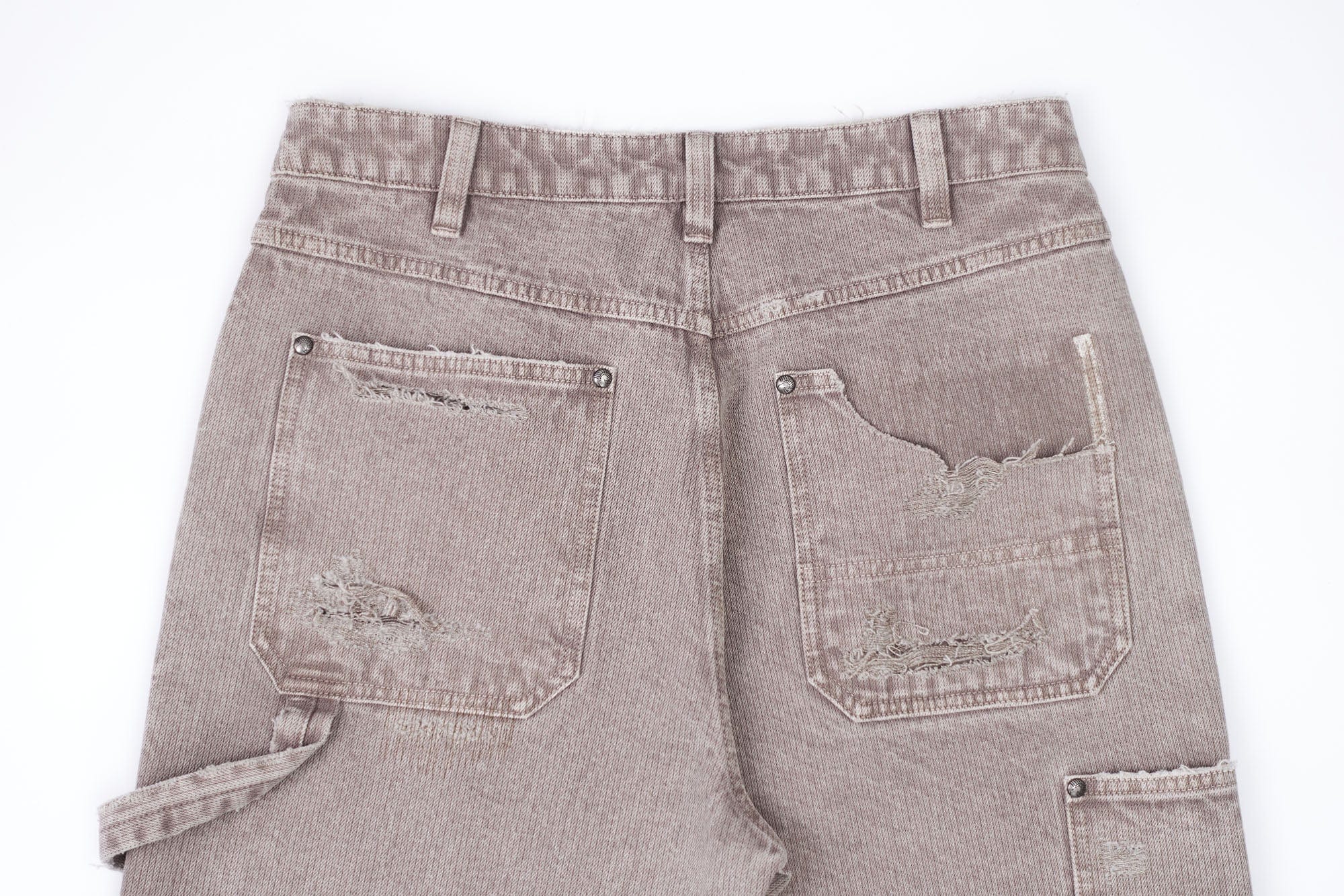 IN EXISTENCE Distressed Double-Knee Carpenter Jeans