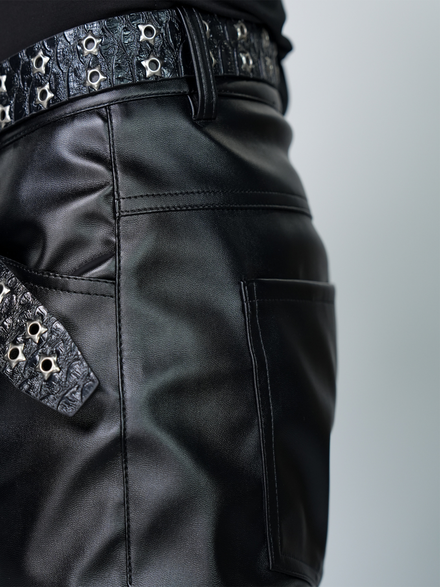 VE2 Detachable Flared Faux Leather Pants