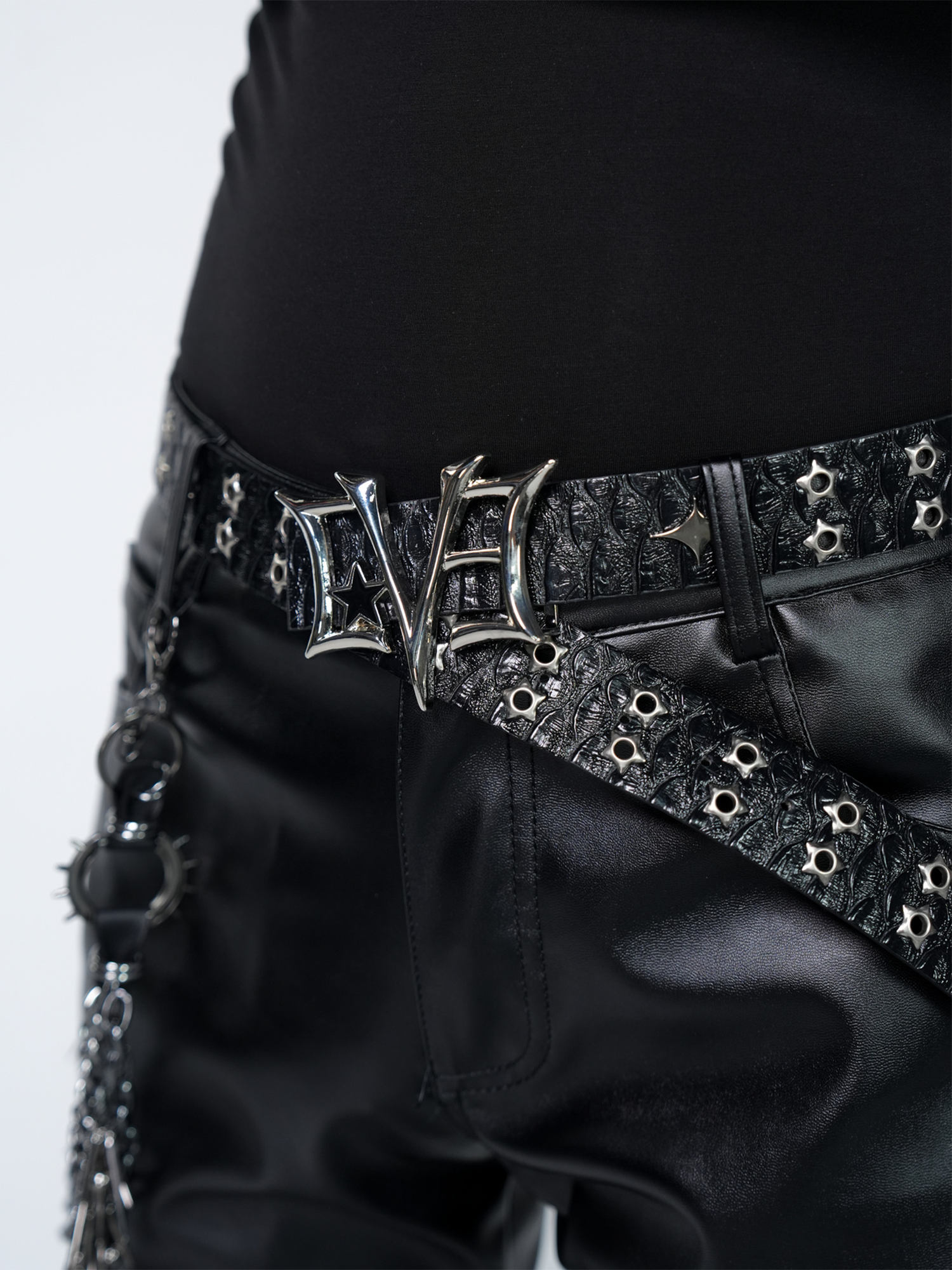 VE2 Detachable Flared Faux Leather Pants