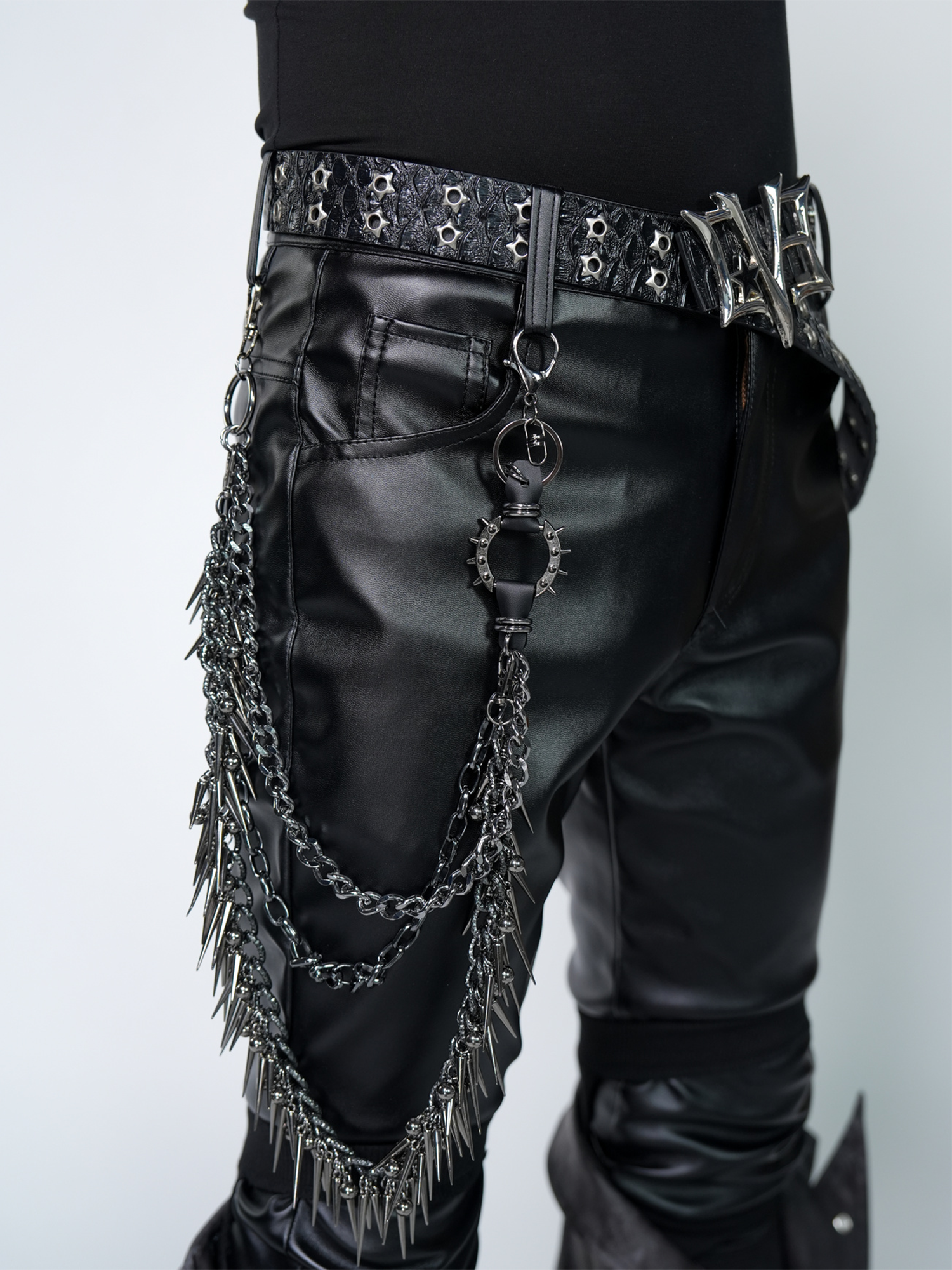 VE2 Detachable Flared Faux Leather Pants