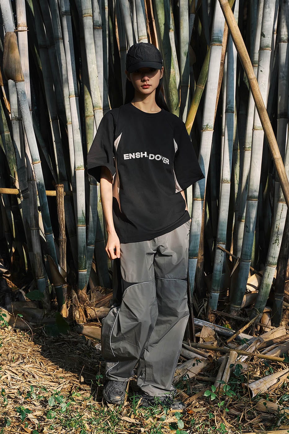 ENSHADOWER Diamond-Spliced Reflective Crinkled Parachute Pants, premium urban and streetwear designers apparel on PROJECTISR.com, ENSHADOWER