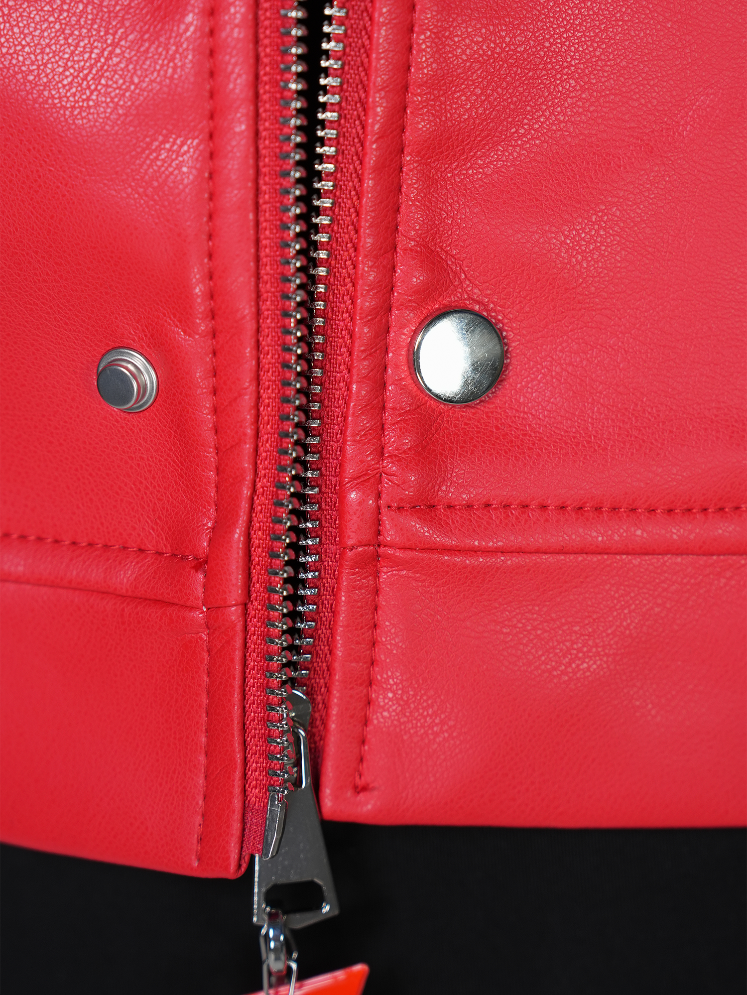 VE2 Contrast Faux Leather Biker Jacket