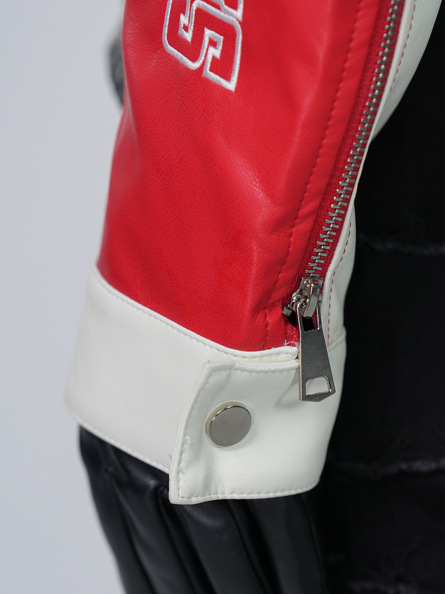 VE2 Contrast Faux Leather Biker Jacket