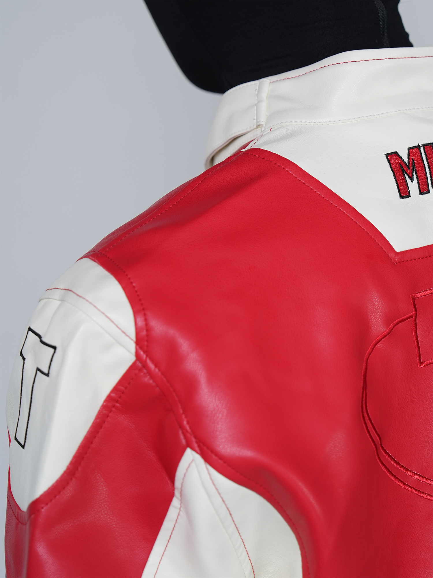VE2 Contrast Faux Leather Biker Jacket