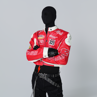 VE2 Contrast Faux Leather Biker Jacket