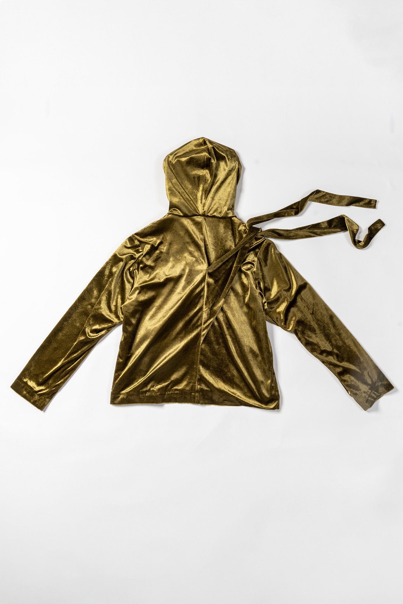 KADAKADA Velvet Ribbon Zip-Up Hoodie