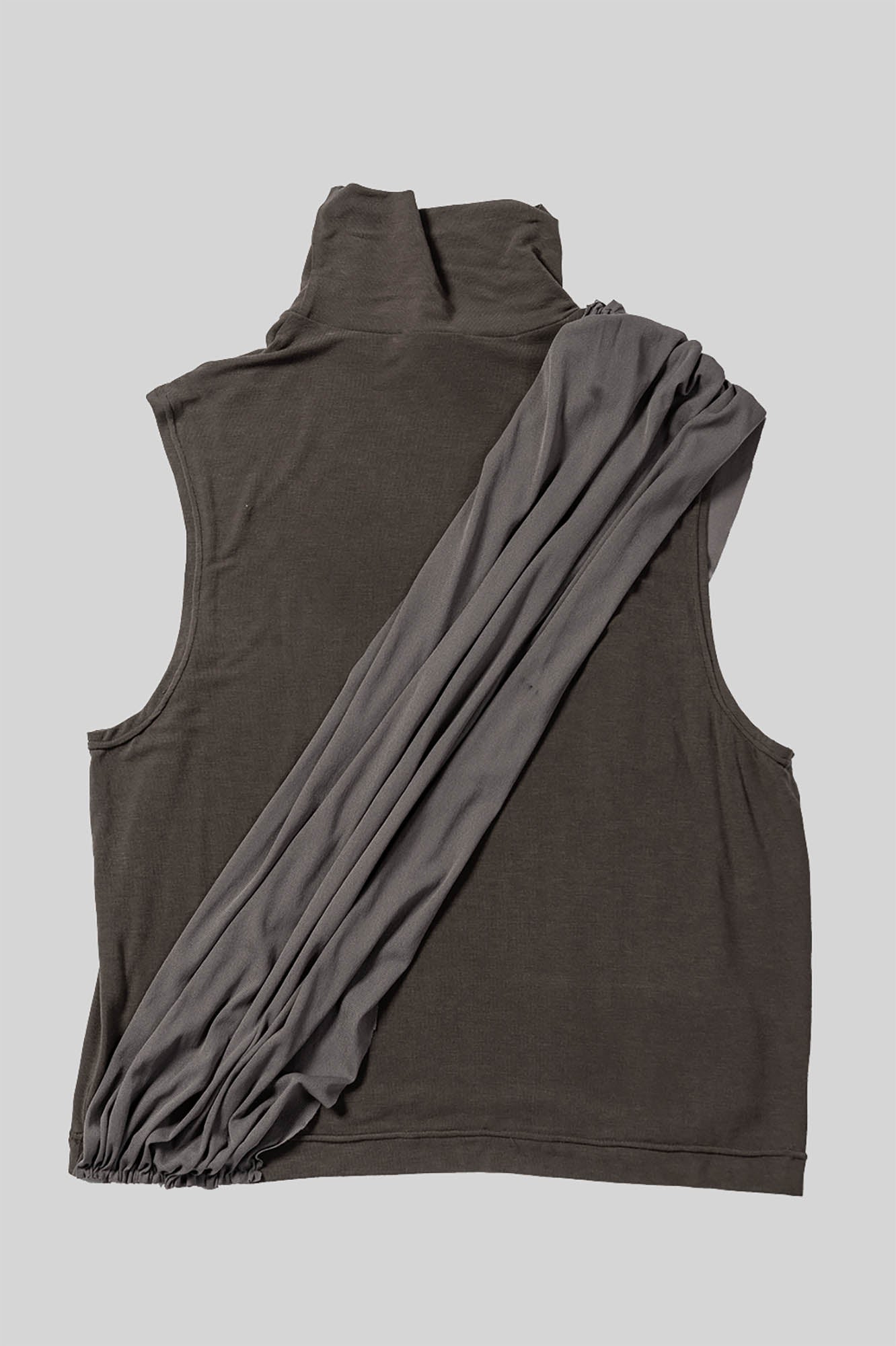 KADAKADA Draped Sheer High-Neck Tank Top