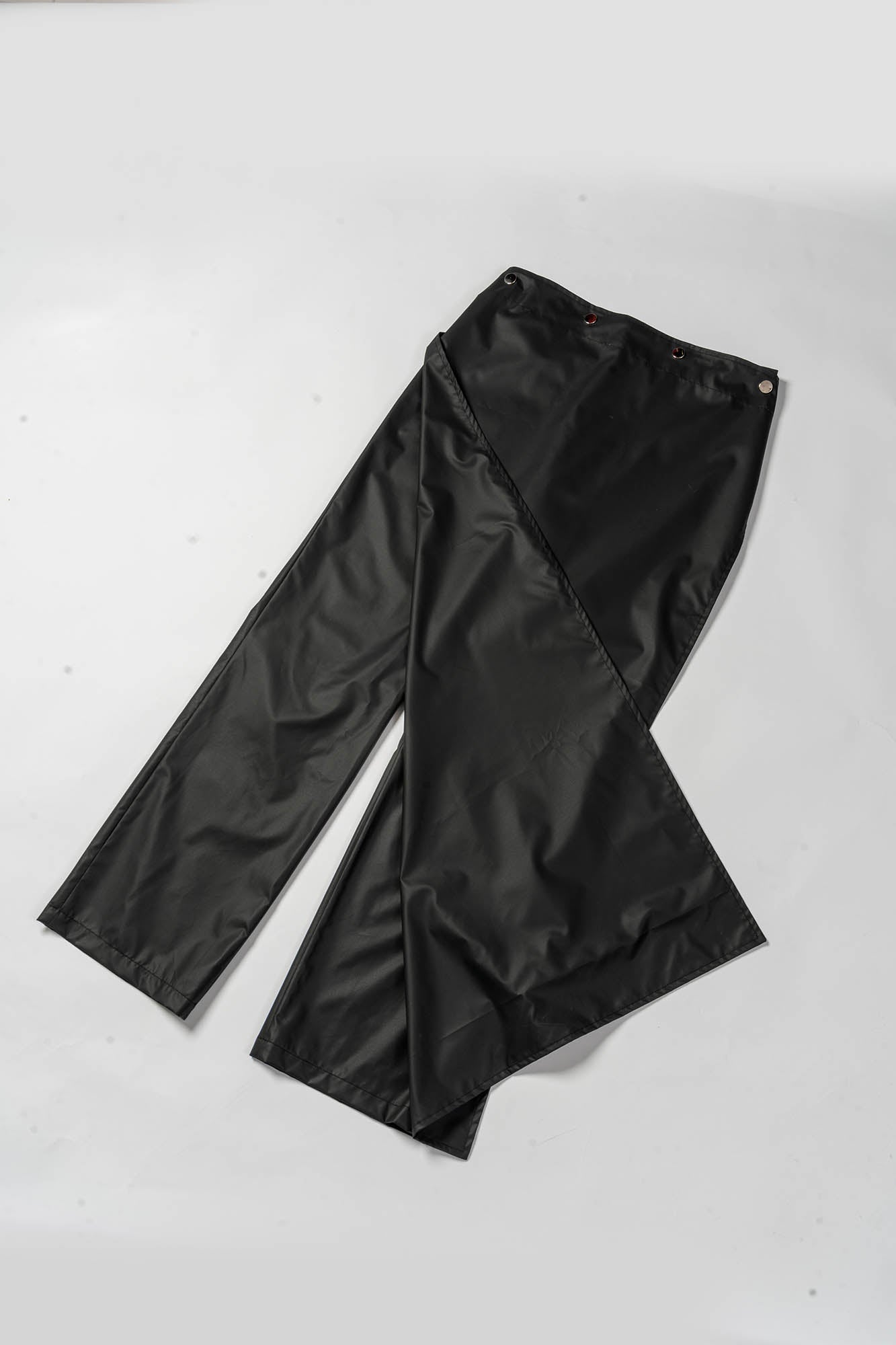 KADAKADA Detachable Cloak Faux Leather Pants