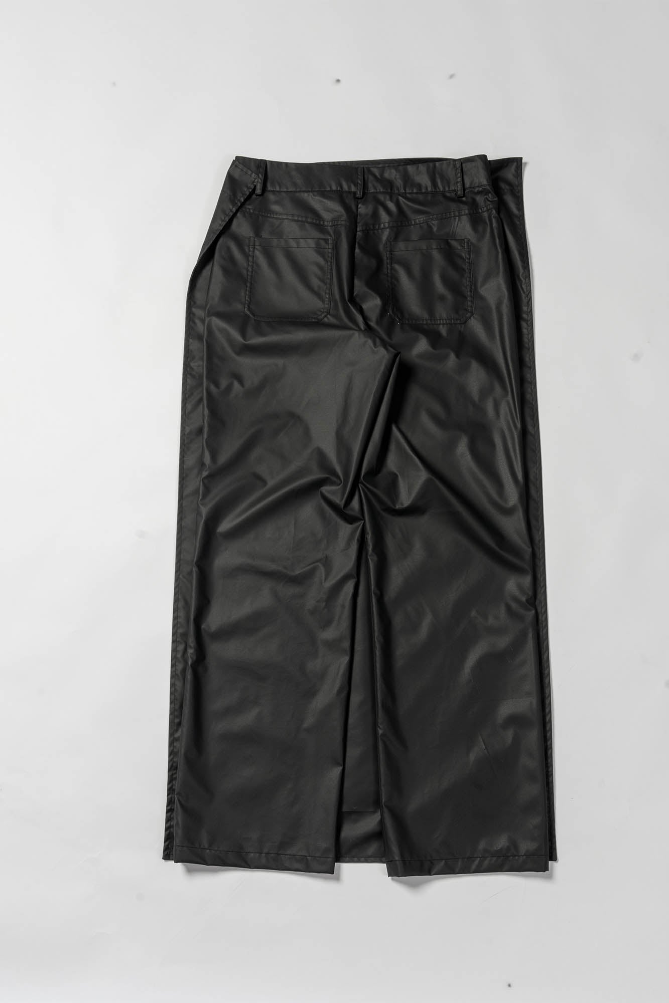 KADAKADA Detachable Cloak Faux Leather Pants