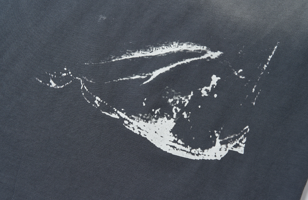 SAVAGEGROWTHWORLD Studded Distressed Graphic T-Shirt
