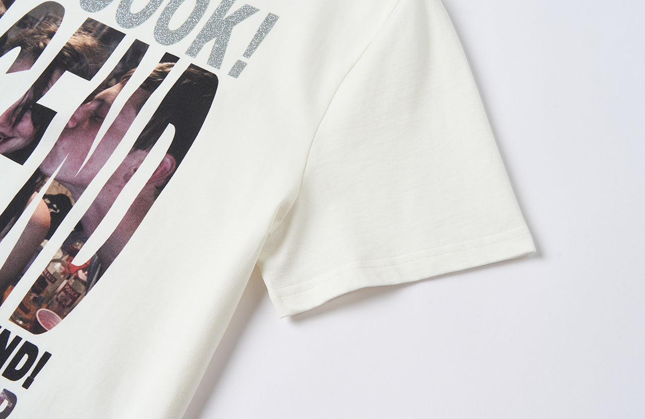 SAVAGEGROWTHWORLD Glitter Slogan Graphic Tee