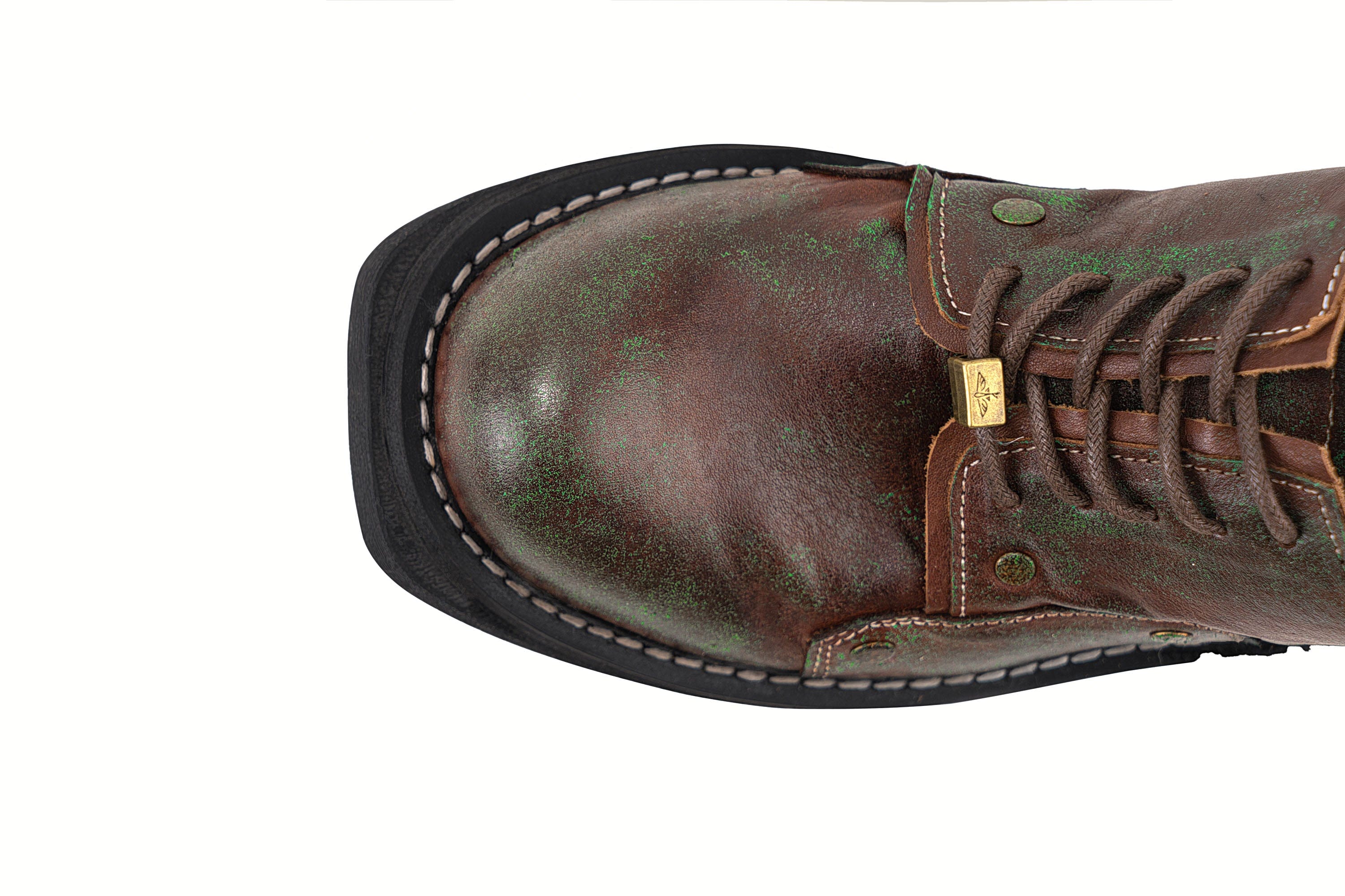 REWRITE Rusted Leather Rivet Derby Shoes, premium urban and streetwear designers apparel on PROJECTISR.com, REWRITE