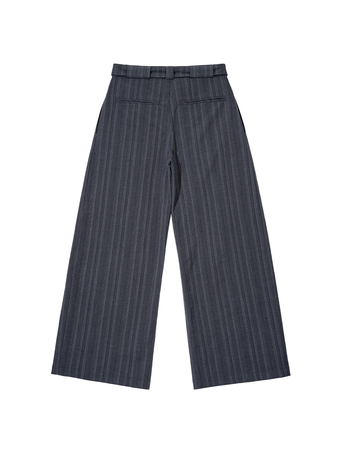 CATSSTAC Striped Belted Button Fly Wide-Leg Trousers