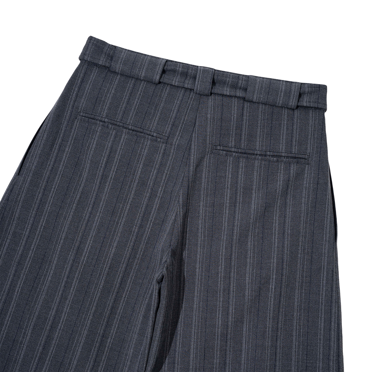 CATSSTAC Striped Belted Button Fly Wide-Leg Trousers