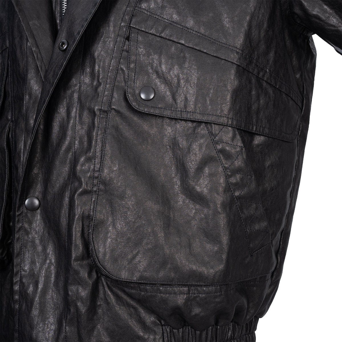 CATSSTAC Retro Spliced Faux Leather Oversized Stand-Collar Jacket