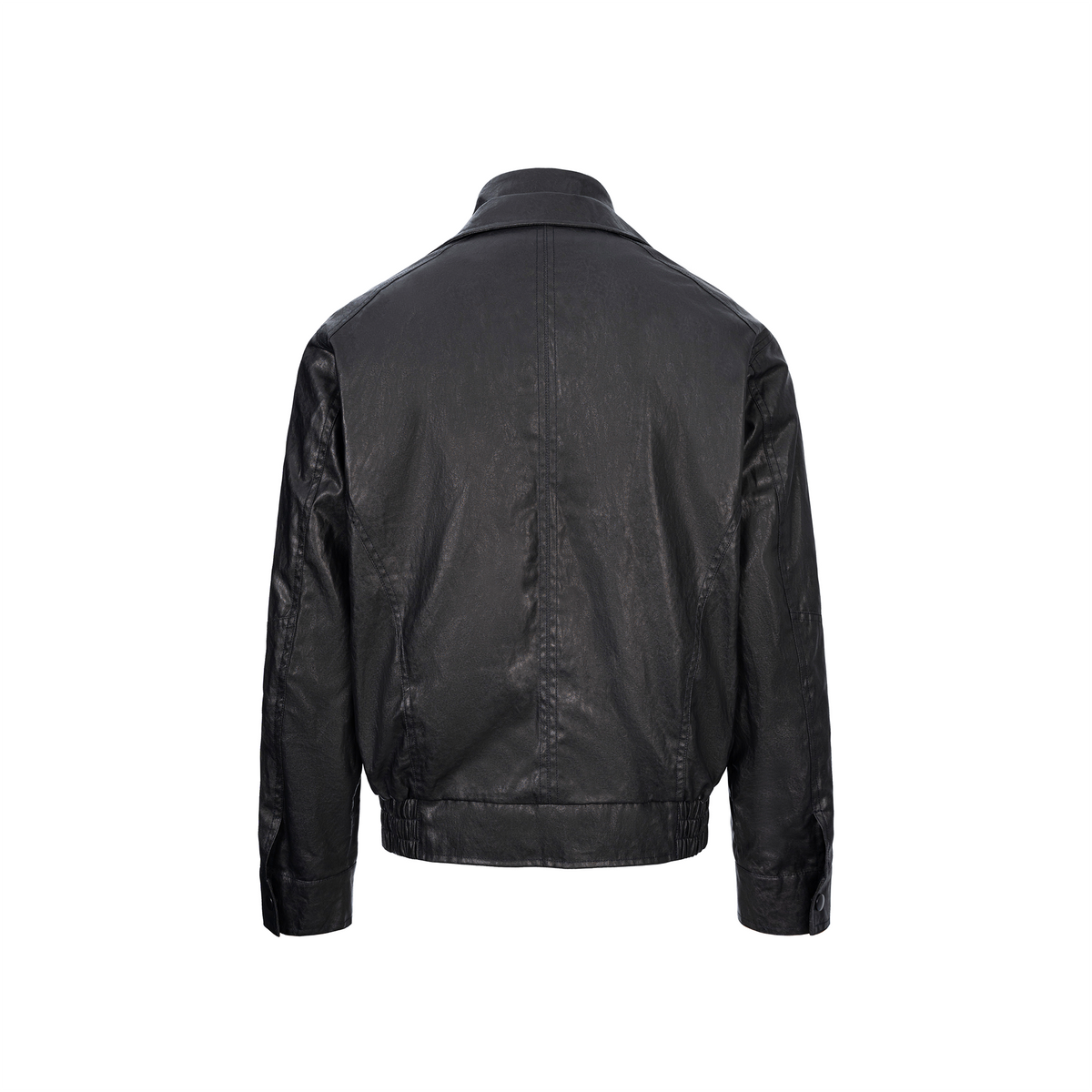 CATSSTAC Retro Spliced Faux Leather Oversized Stand-Collar Jacket
