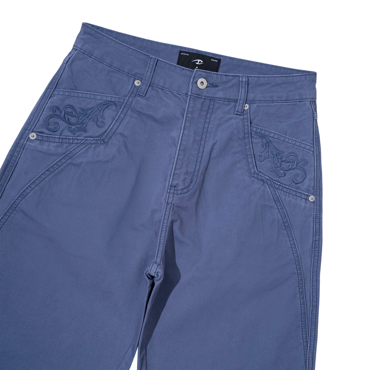 CATSSTAC Retro Embroidered Washed Wide-Leg Jeans