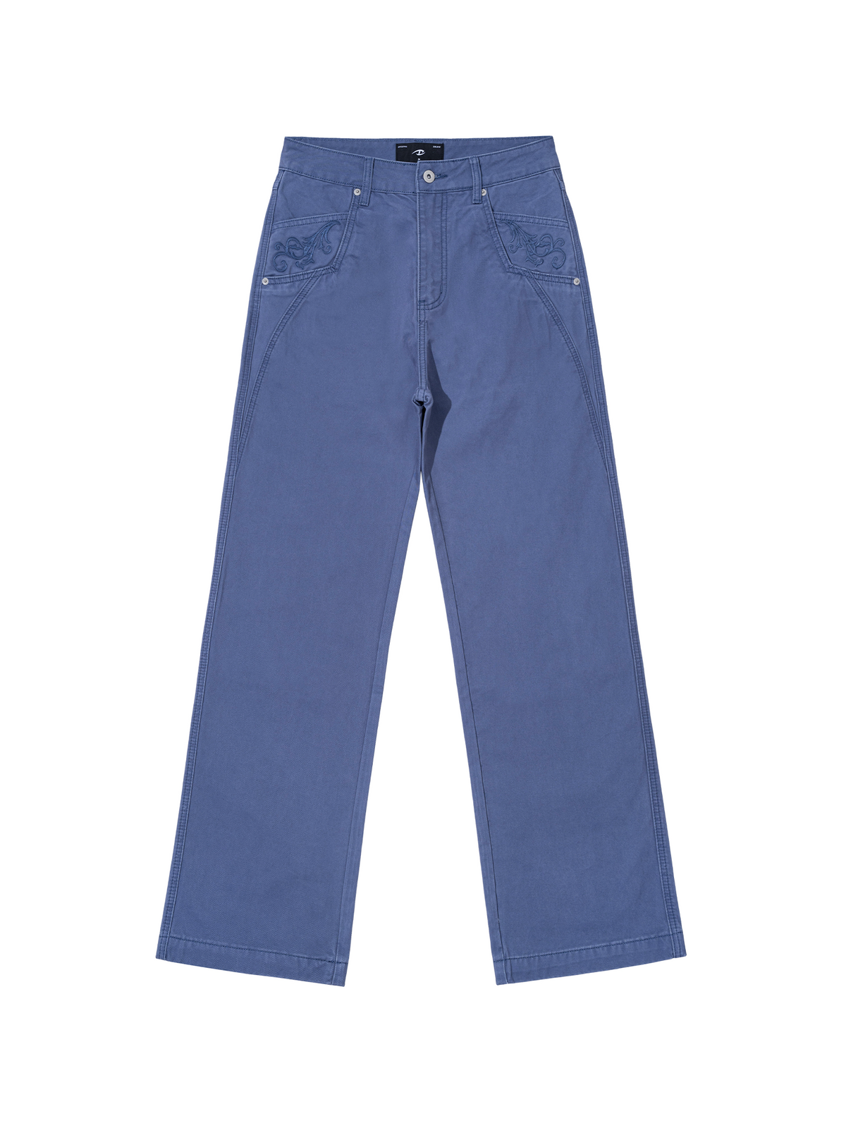 CATSSTAC Retro Embroidered Washed Wide-Leg Jeans