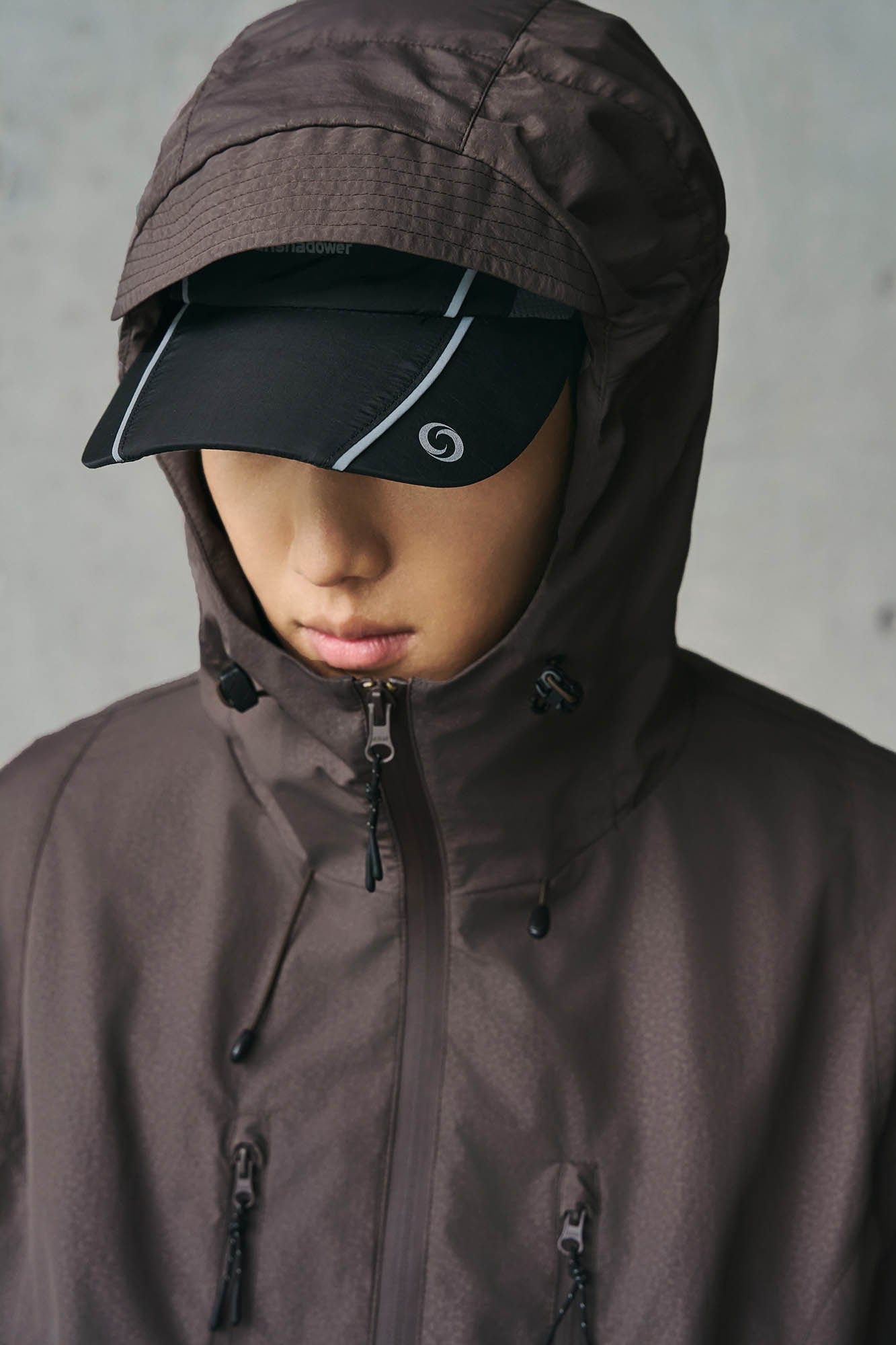 ENSHADOWER Deconstructed Drawstring Zip-Up Windbreaker