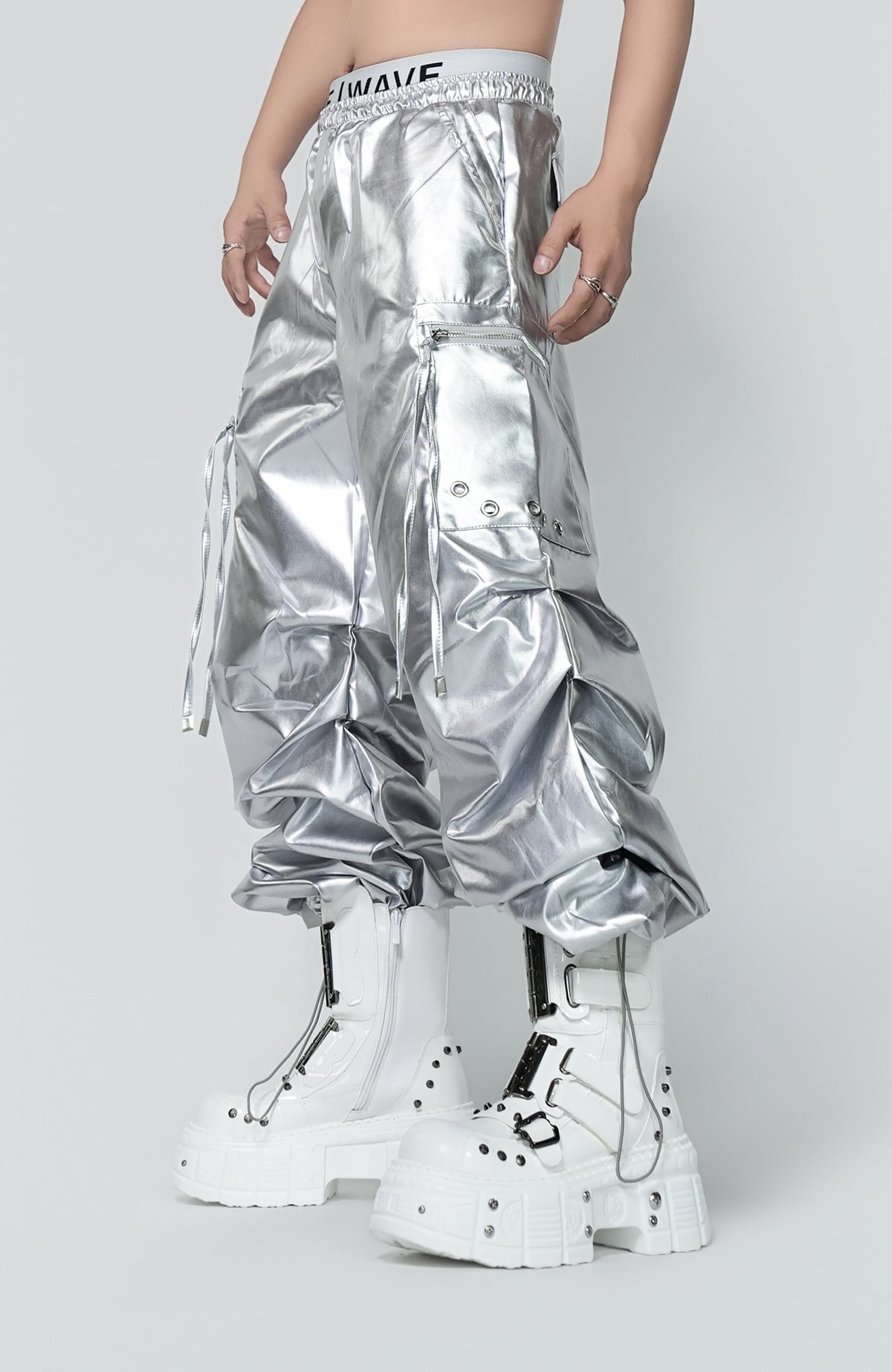 VE2 Metallic Coated Cargo Pants
