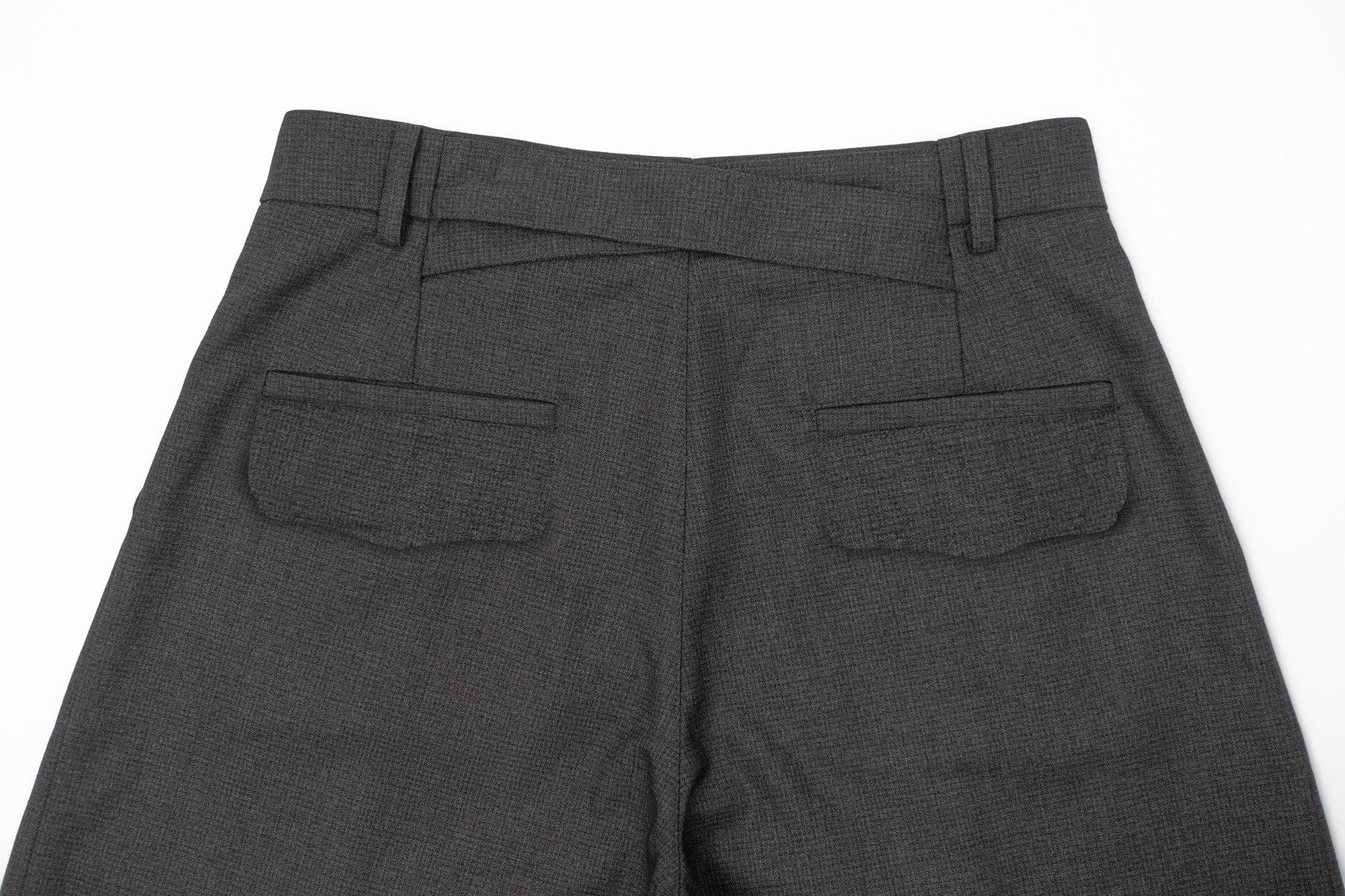 IN EXISTENCE Double-Pleated Mini Check Wide-Leg Shorts, premium urban and streetwear designers apparel on PROJECTISR.com, IN EXISTENCE