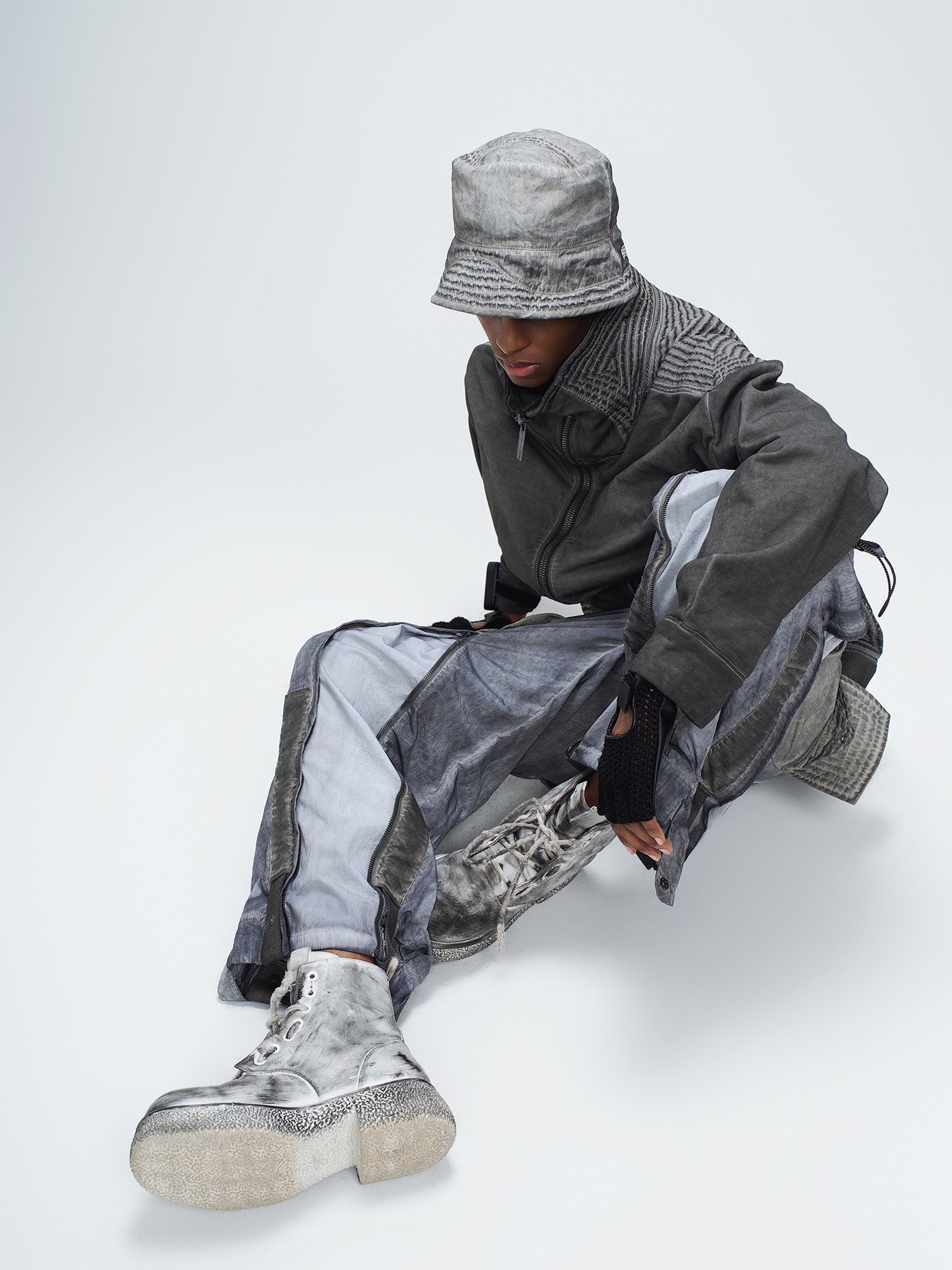 STEAM Washed Distressed Bucket Hat